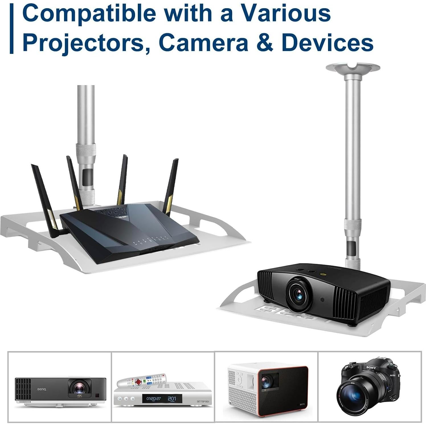 Soporte de Techo para Proyector 2-Be-Best Ajustable Plata