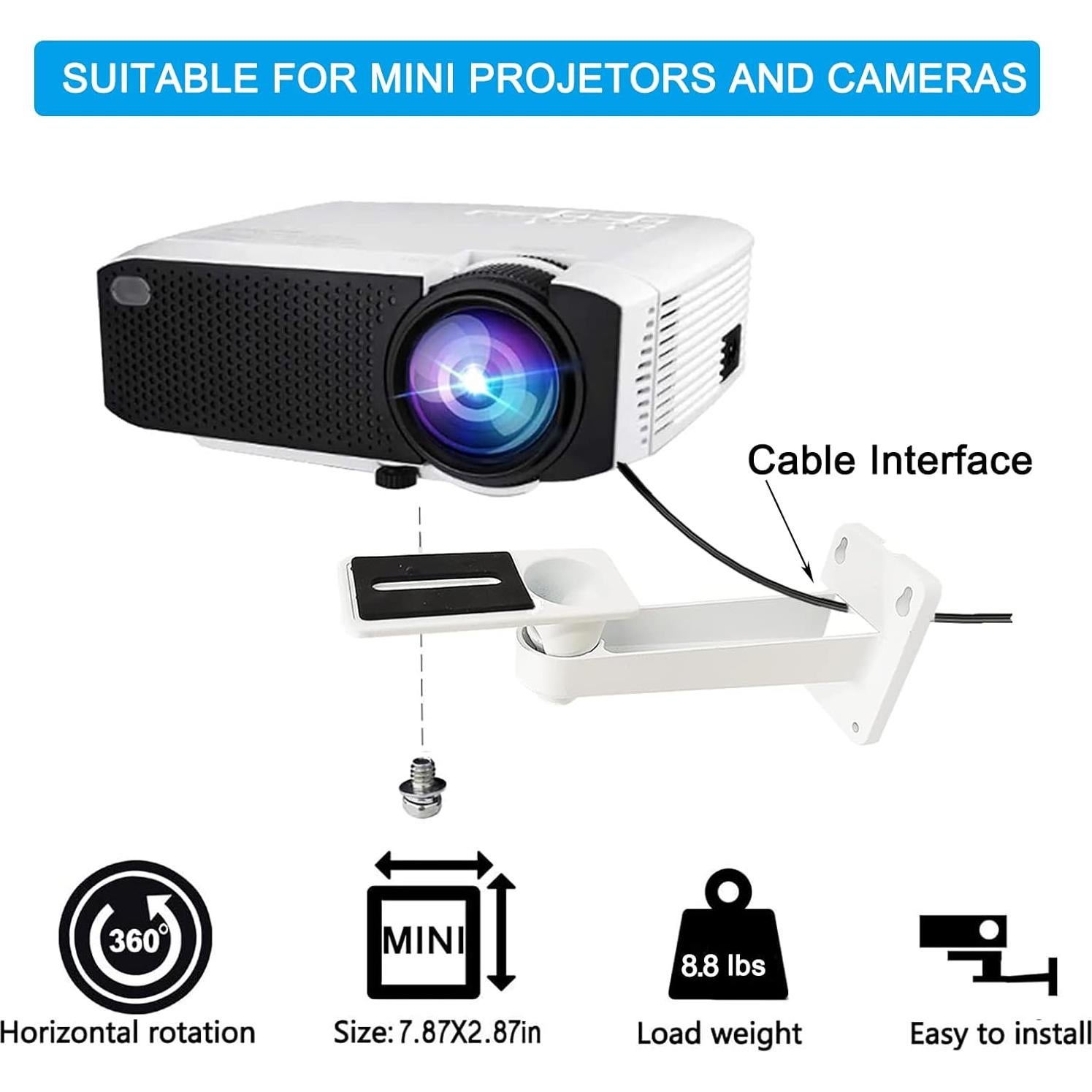 Soporte de Pared para Proyector 2-Be-Best Ajustable 20 cm