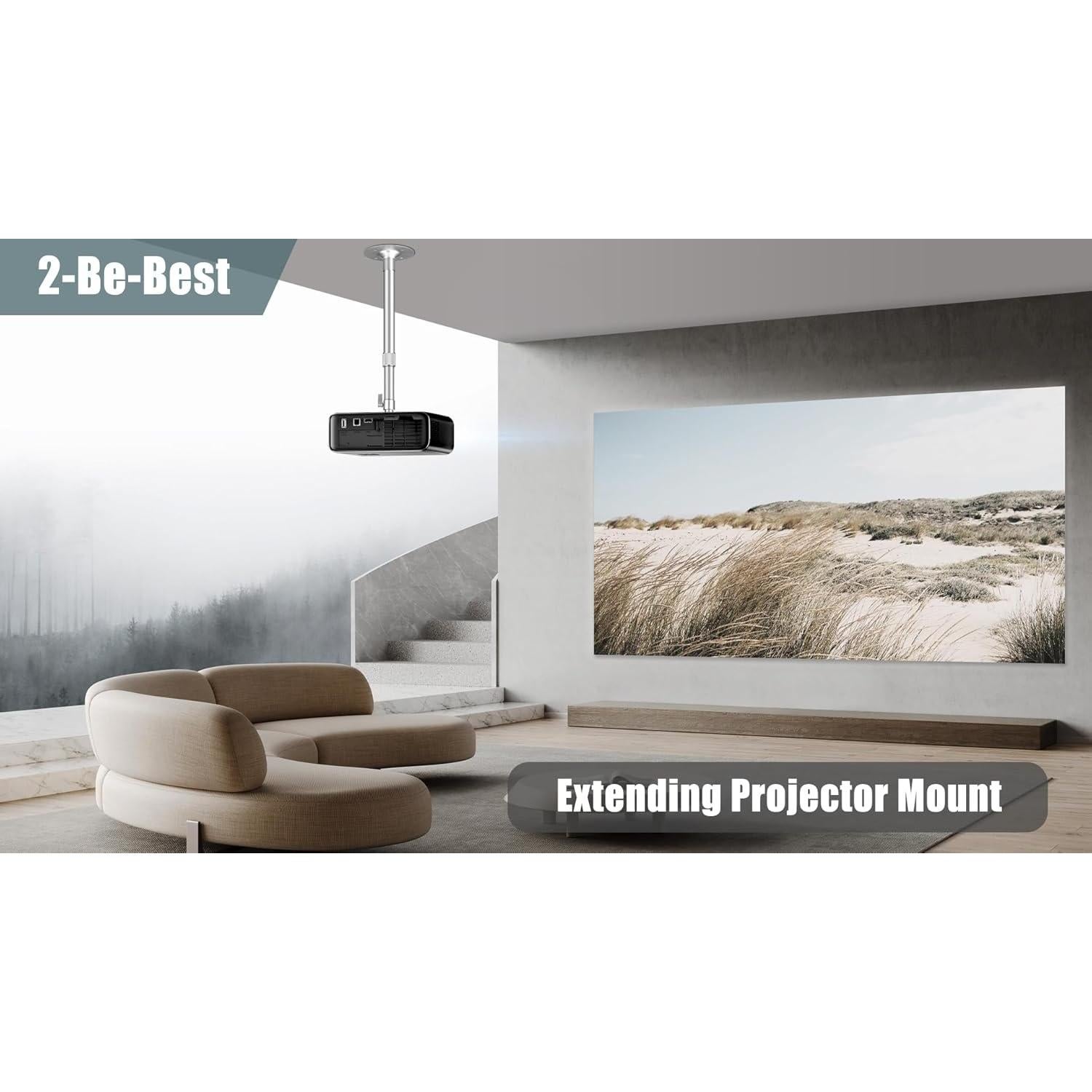 Soporte de Proyector de Techo 2-Be-Best Ajustable 37-62cm