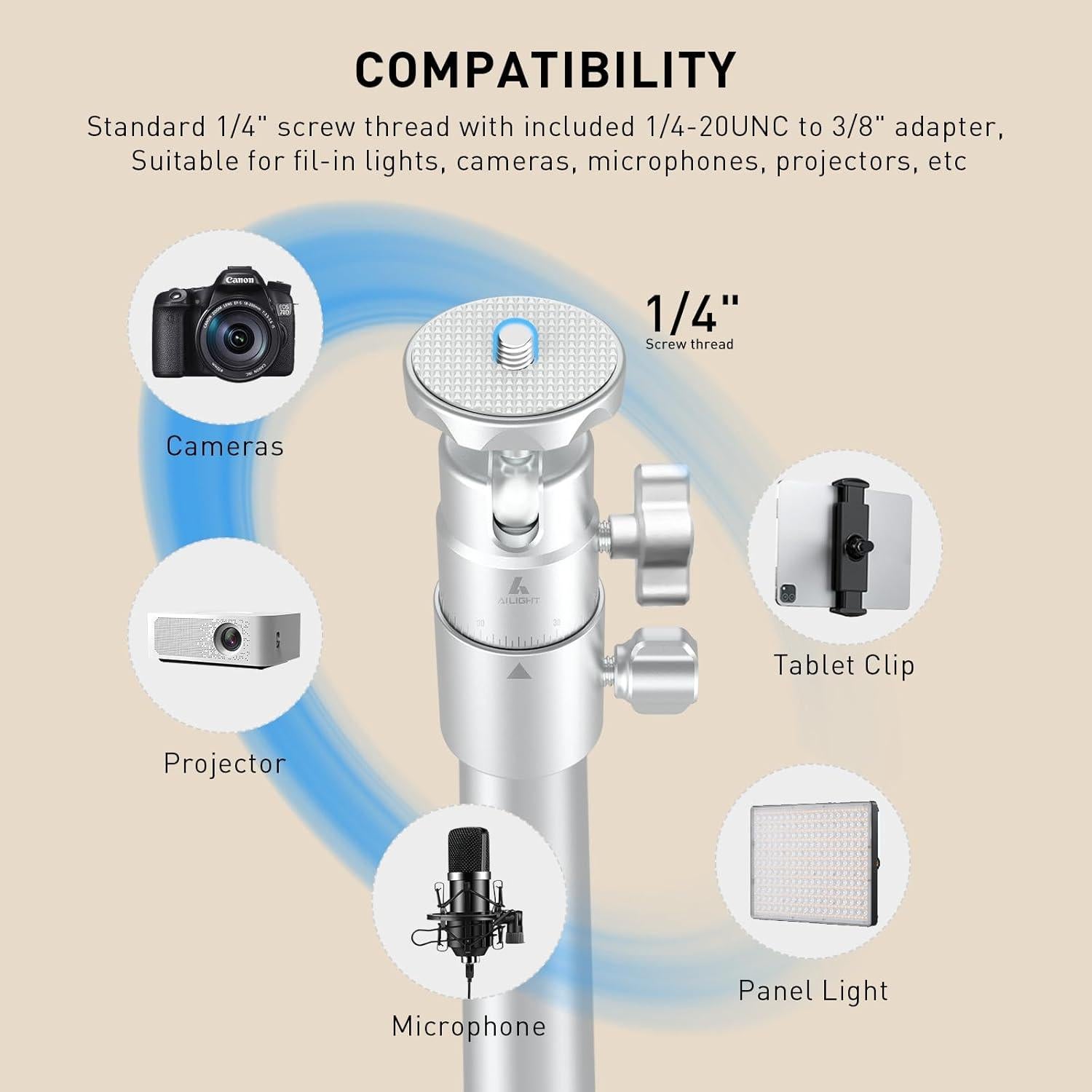 Soporte de Proyector Ailight Ajustable 19.5-47.5" 5kg