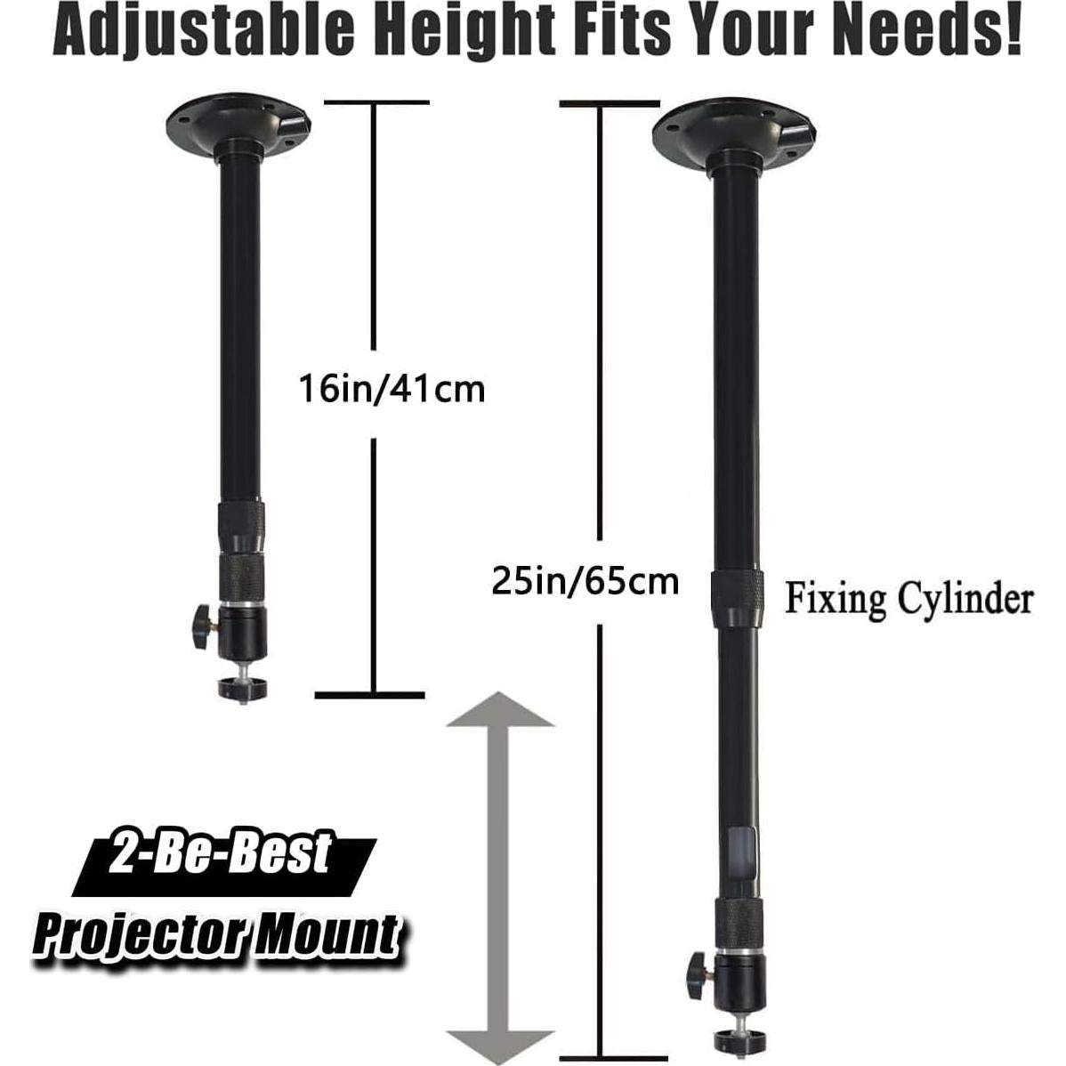 Soporte de Proyector 2-Be-Best Ajustable 360° Negro 41-65cm