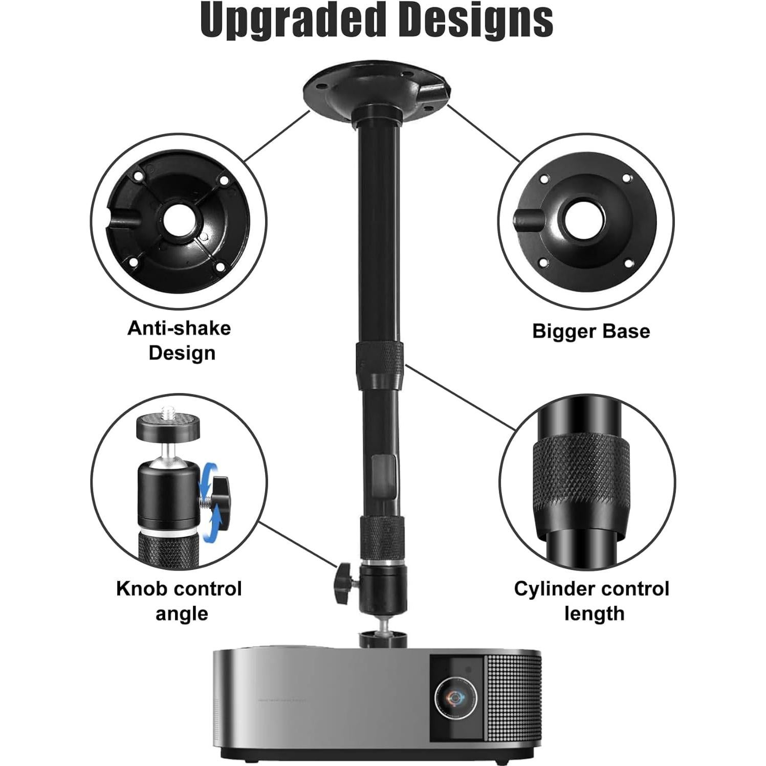 Soporte de Proyector 2-Be-Best Ajustable 360° Negro 41-65cm