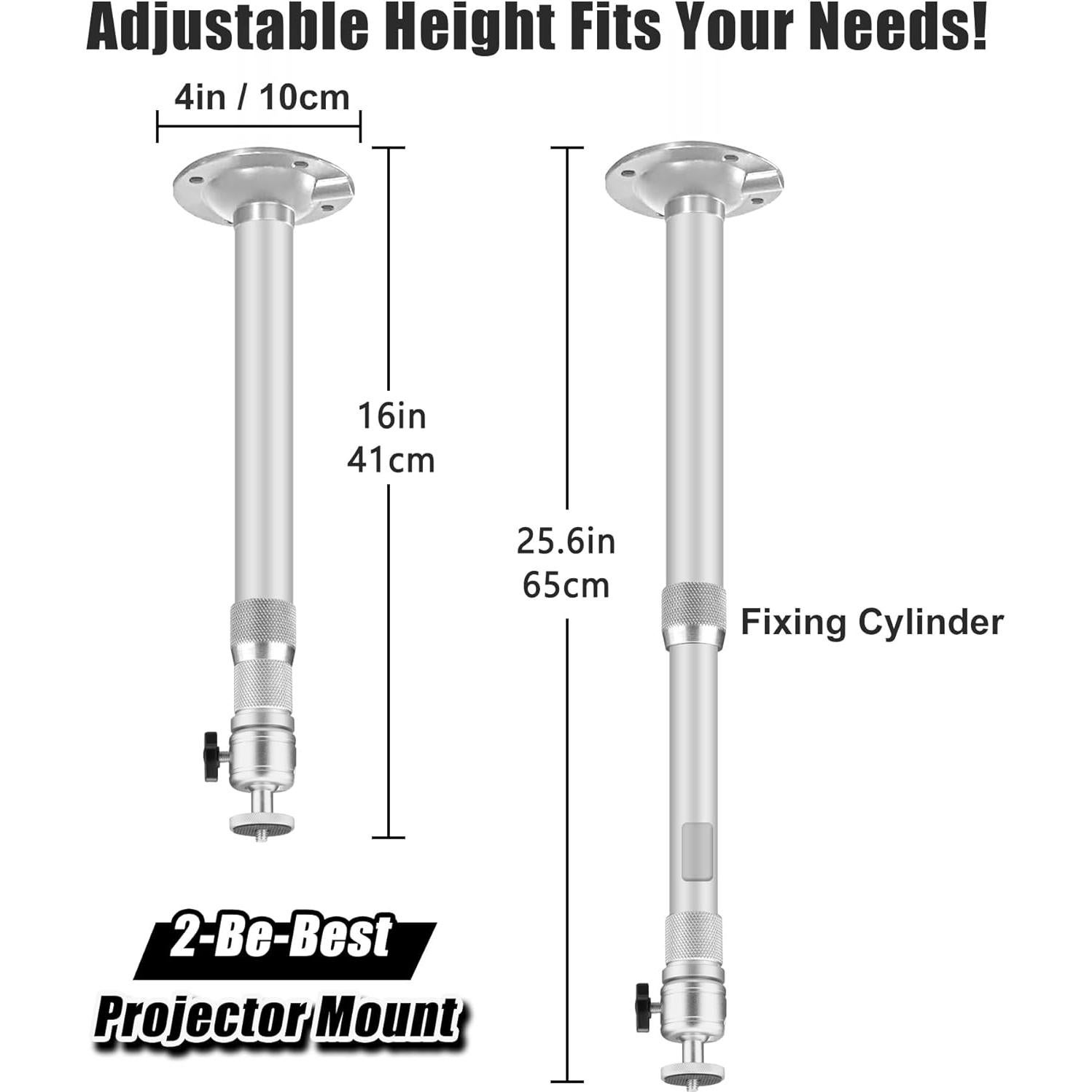 Soporte de Proyector de Techo Ajustable 2-Be-Best Plata 41-65cm
