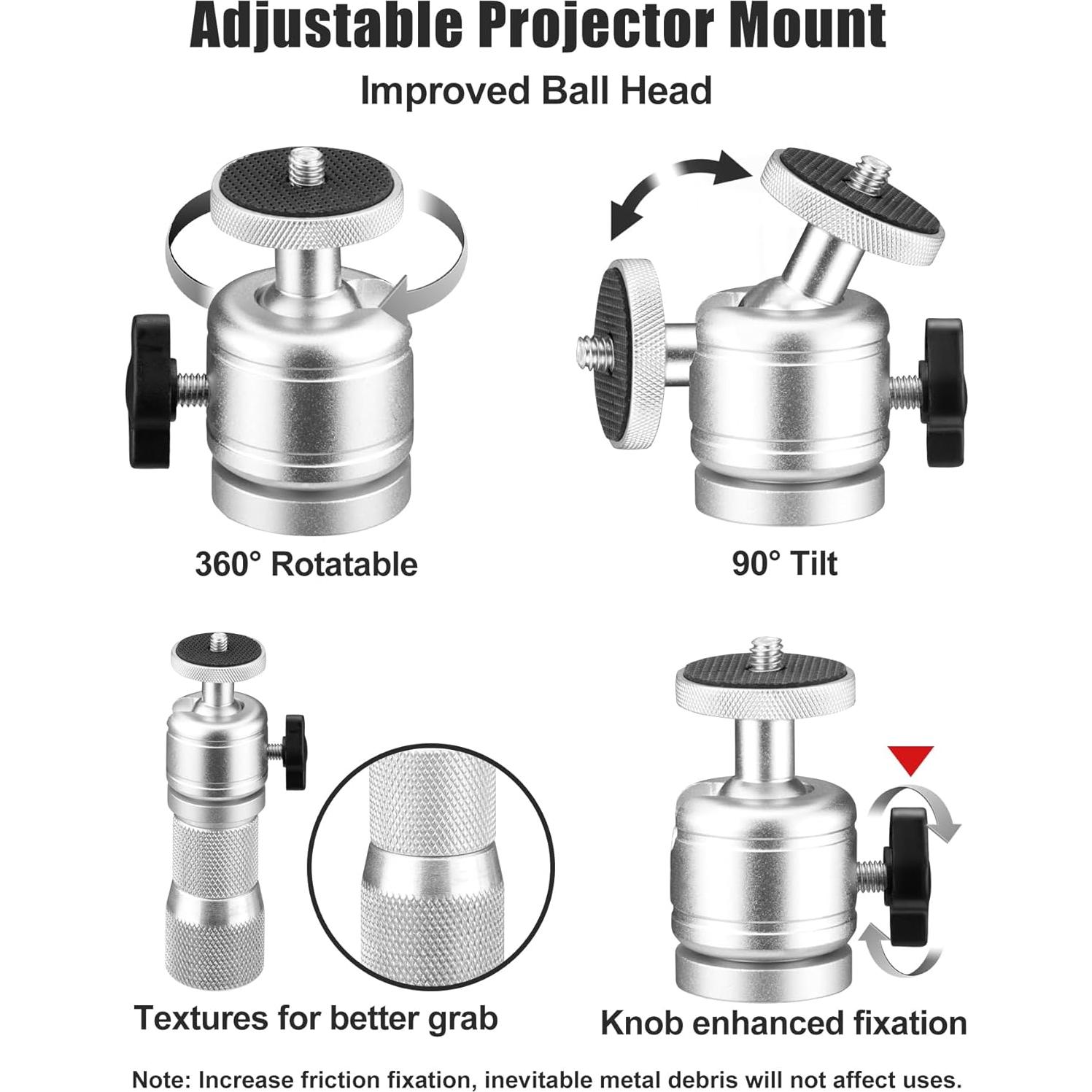 Soporte de Proyector de Techo Ajustable 2-Be-Best Plata 41-65cm