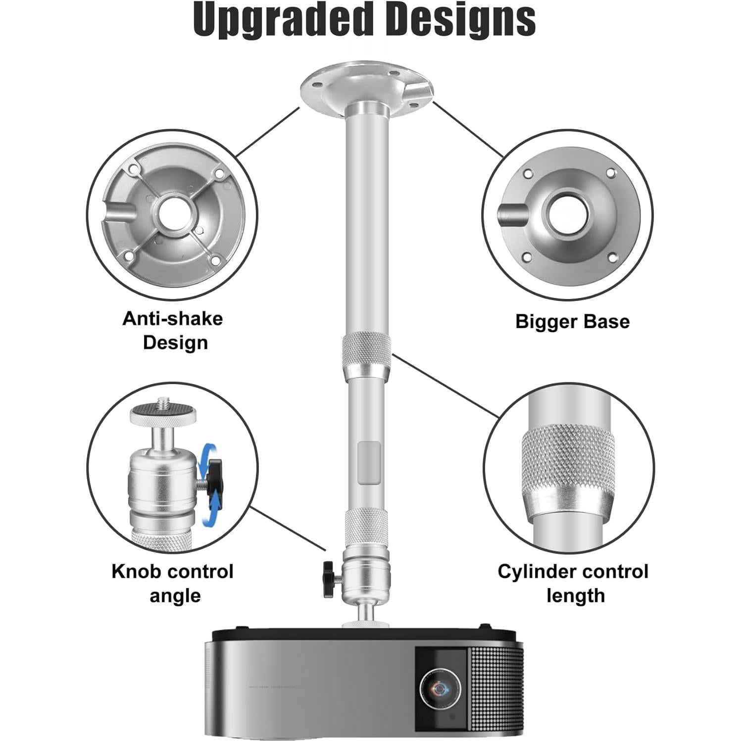 Soporte de Proyector de Techo Ajustable 2-Be-Best Plata 41-65cm