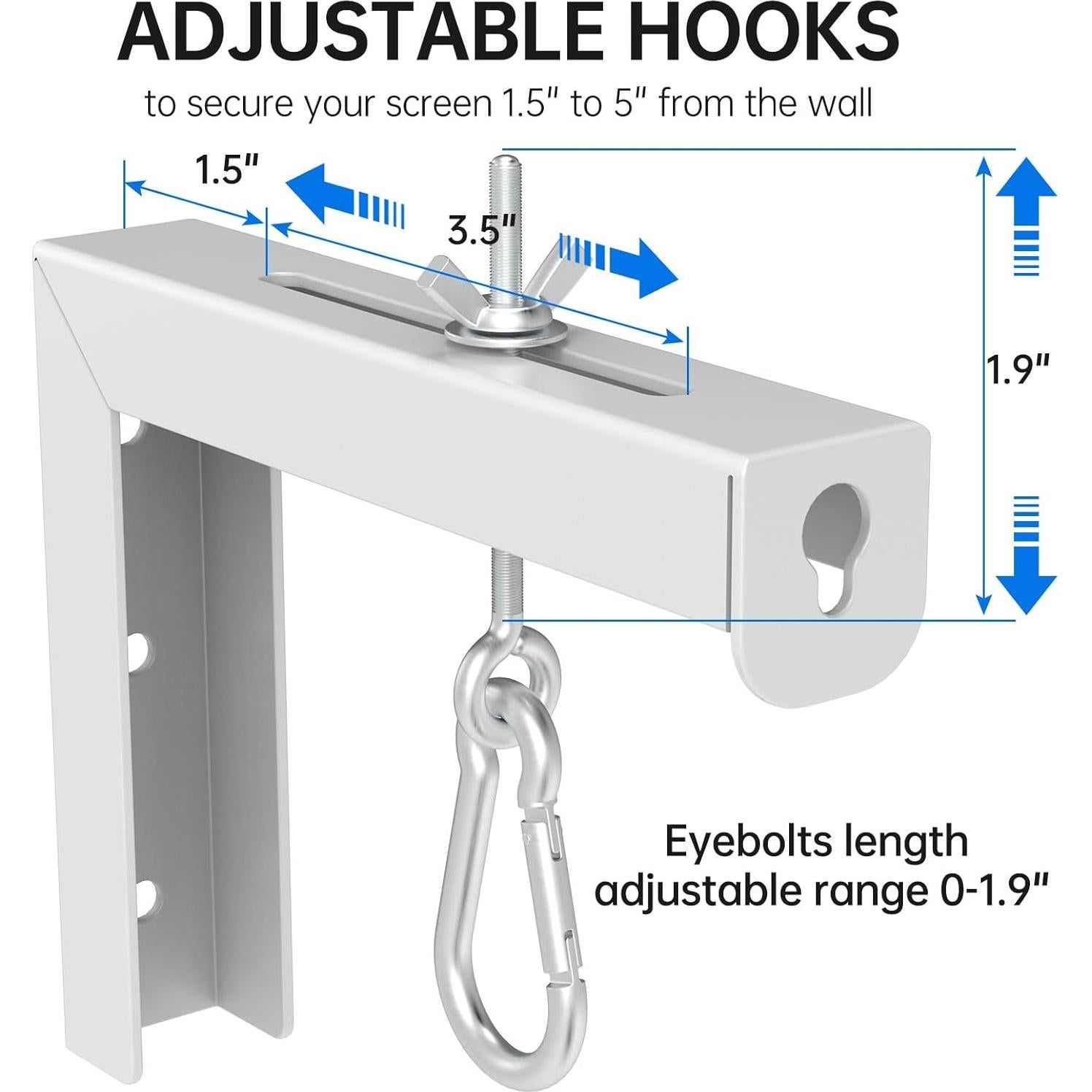 Soporte de Pared para Pantalla de Proyector Fhome L Ajustable 15.24 cm