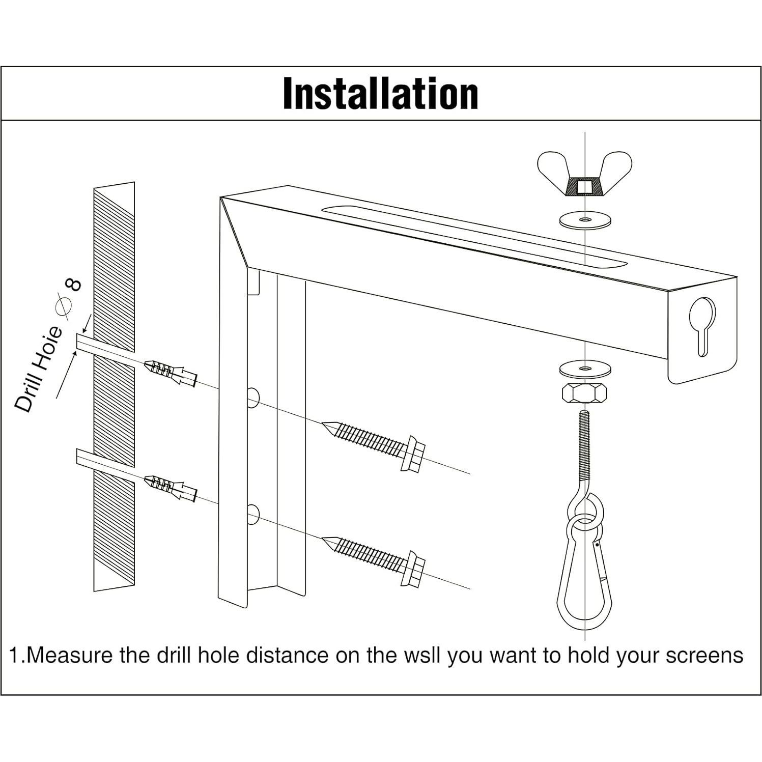 Soporte de Pared para Pantalla de Proyector Fhome L Ajustable 15.24 cm