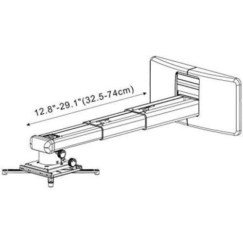 Soporte de Pared para Proyector Viri, Extensión 32.5-74cm, Ajuste Rápido