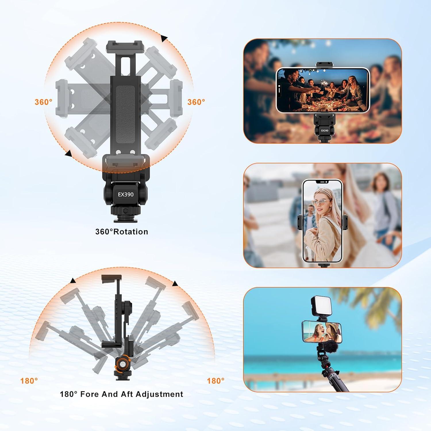 Soporte de trípode portátil COMAN EX390 para teléfono 360°