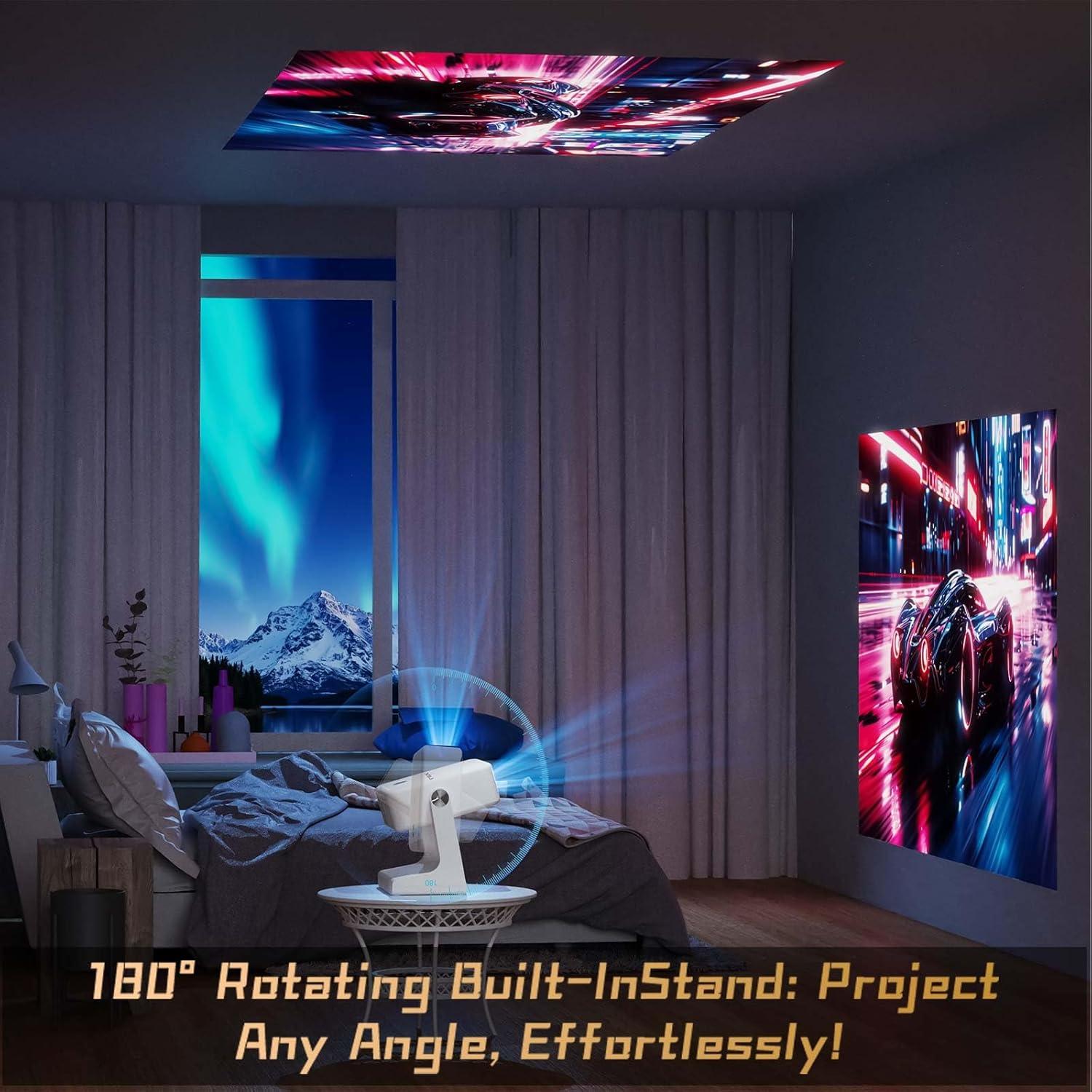 Proyector Portátil XBJ D1 1080P 1200 ANSI WiFi Bluetooth Blanco