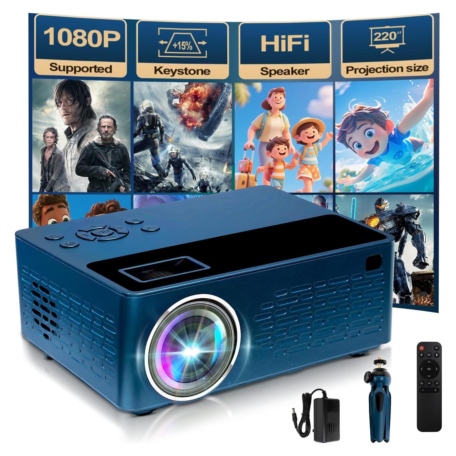 Proyector portátil Geylnxng 1080P Full HD con altavoz