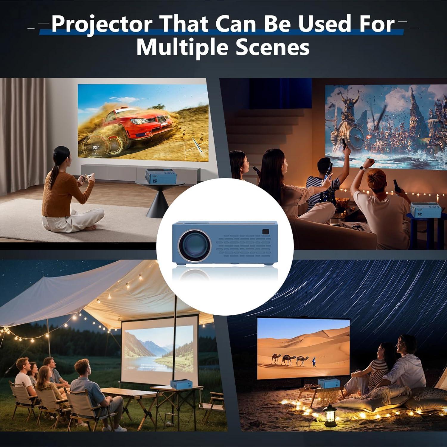 Proyector portátil Geylnxng 1080P Full HD con altavoz