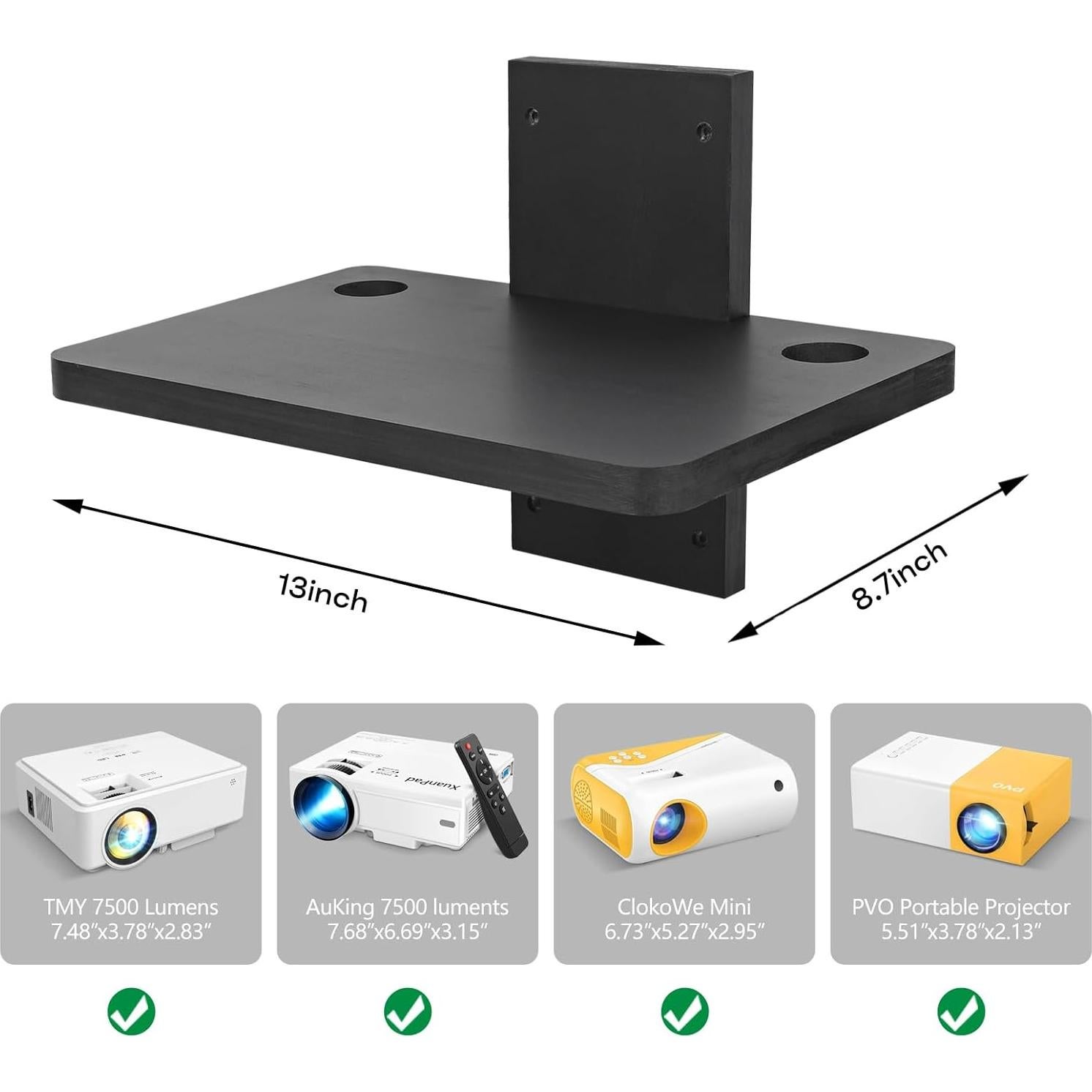 Estante de Madera Soporte para Proyector y Enrutador BEARUT