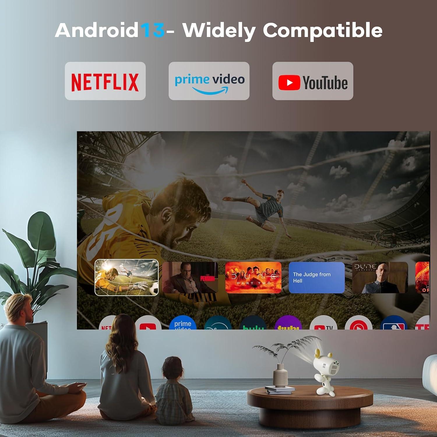 Proyector Portátil CineGlow RCGCBC NSL02 4K 1080P Wi-Fi 6