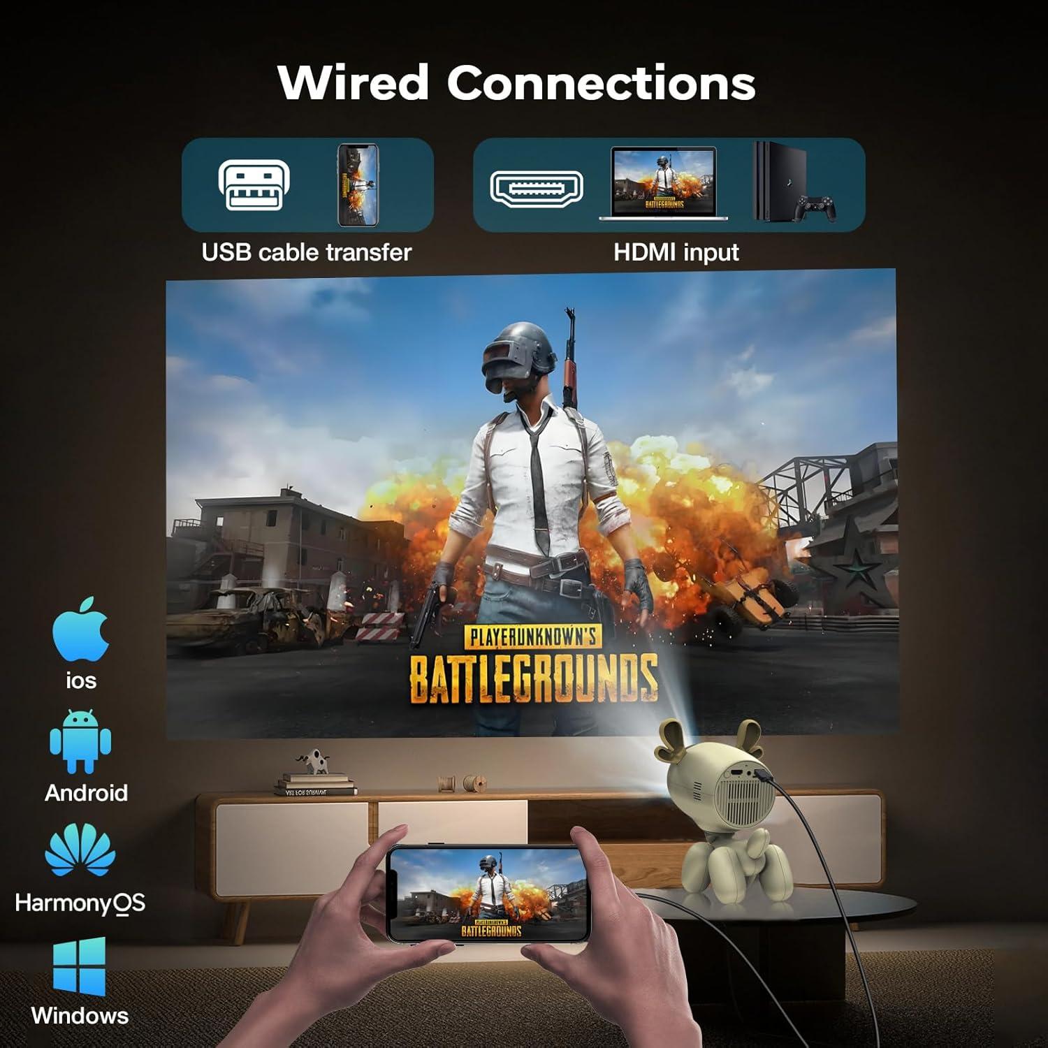 Proyector Portátil CineGlow RCGCBC NSL02 4K 1080P Wi-Fi 6