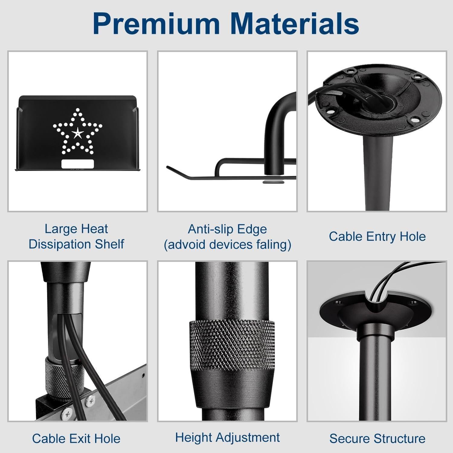 Soporte de Techo Universal para Proyector 2-Be-Best Negro