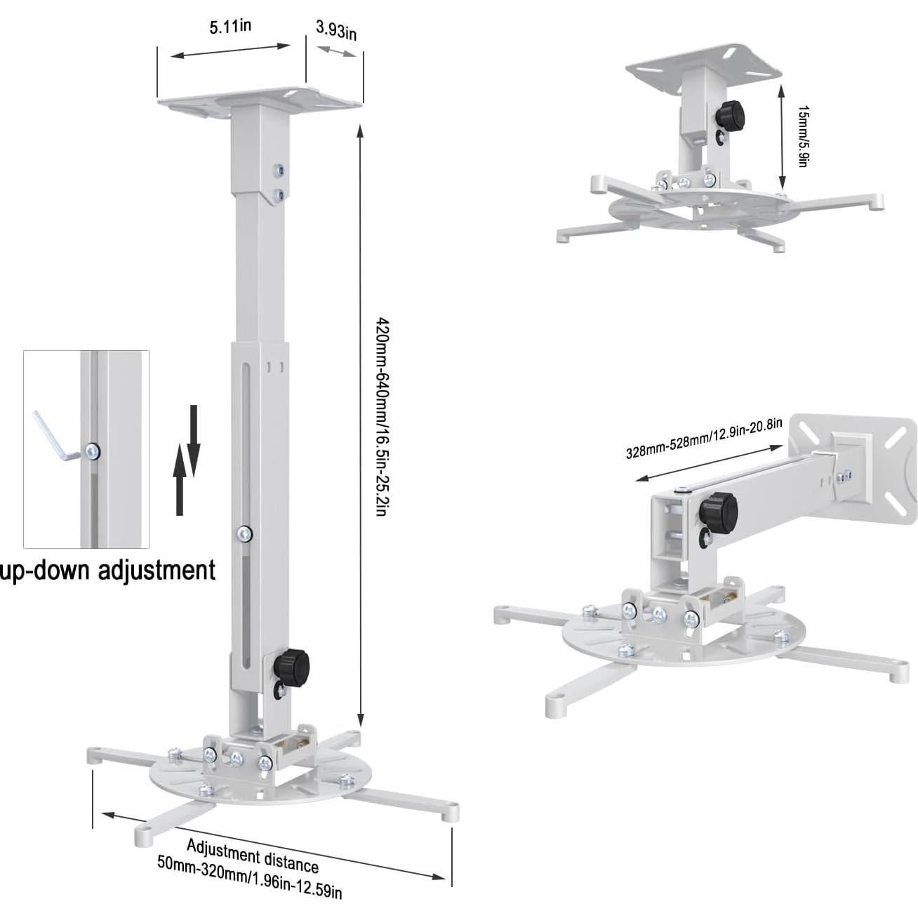Soporte de Techo para Proyector Universal uinehiot Ajustable 14-64 cm