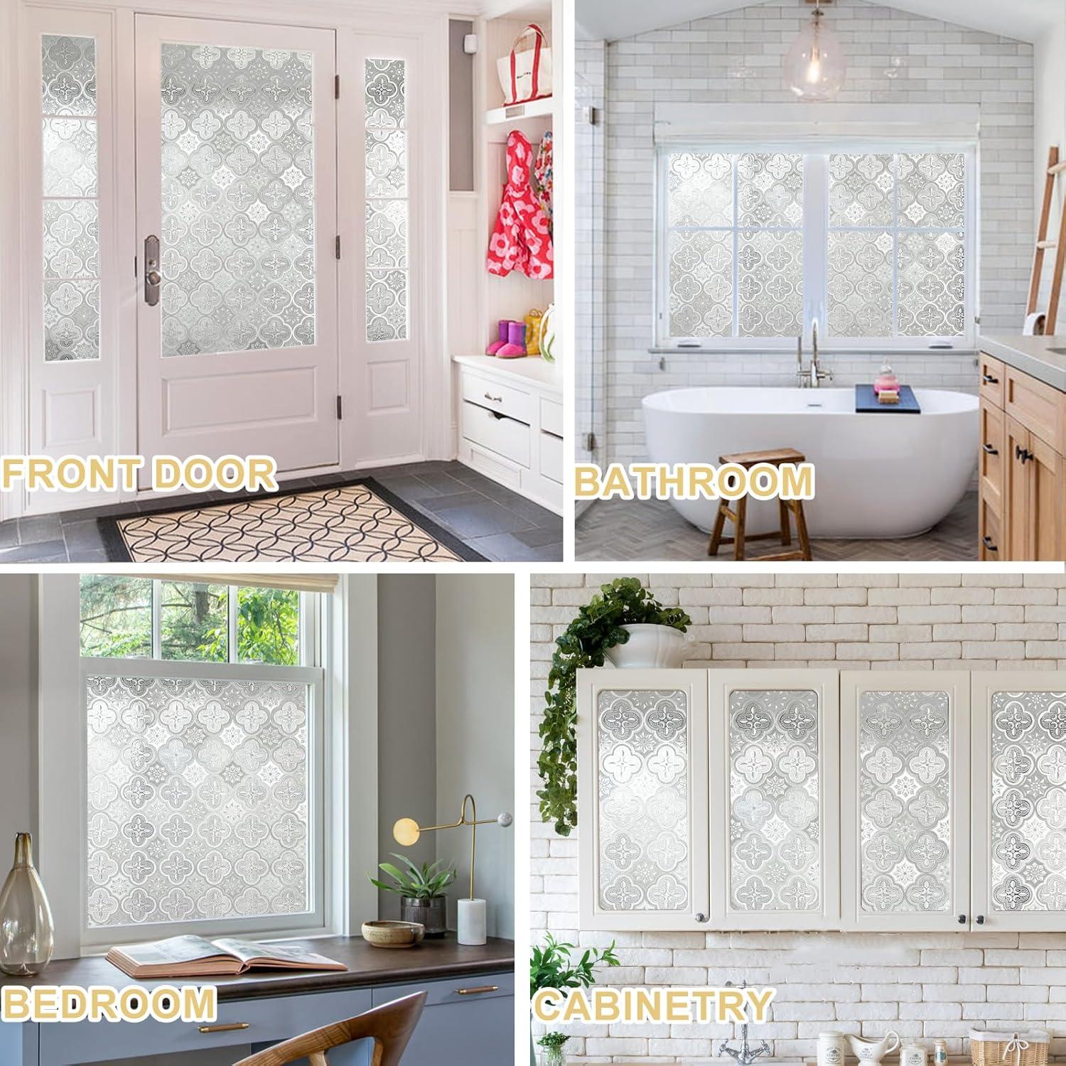 Película de Privacidad OHTMERU 44.5x199.8cm Vinilo Flores