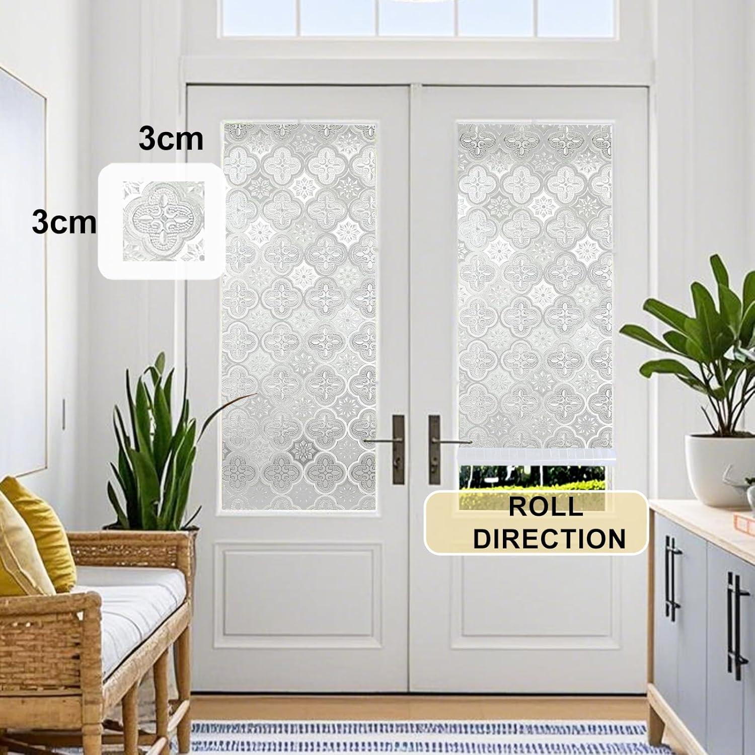 Película de Privacidad OHTMERU 44.5x199.8cm Vinilo Flores