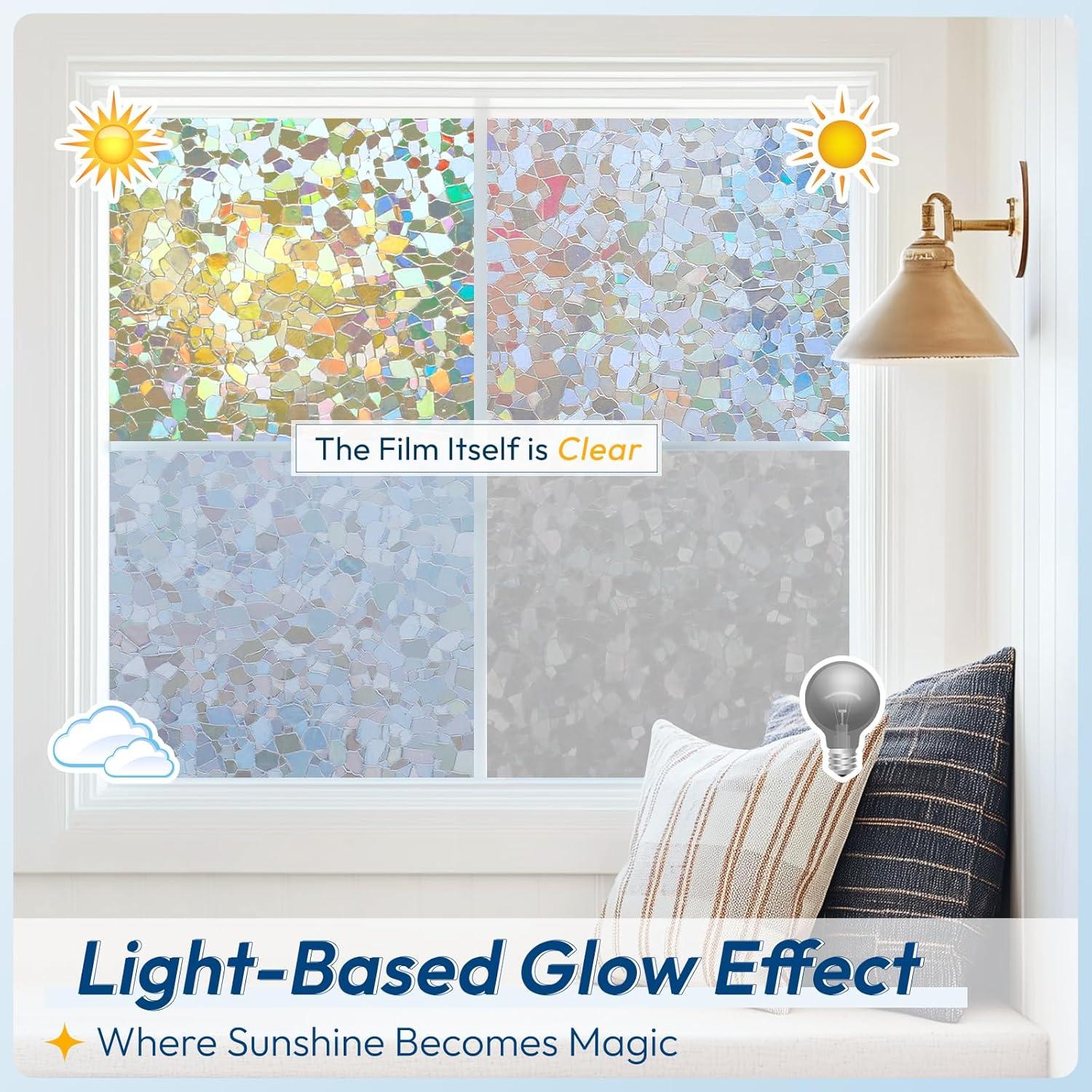 Película de Privacidad Rabbitgoo 44.5x200 cm Vinilo Transparente