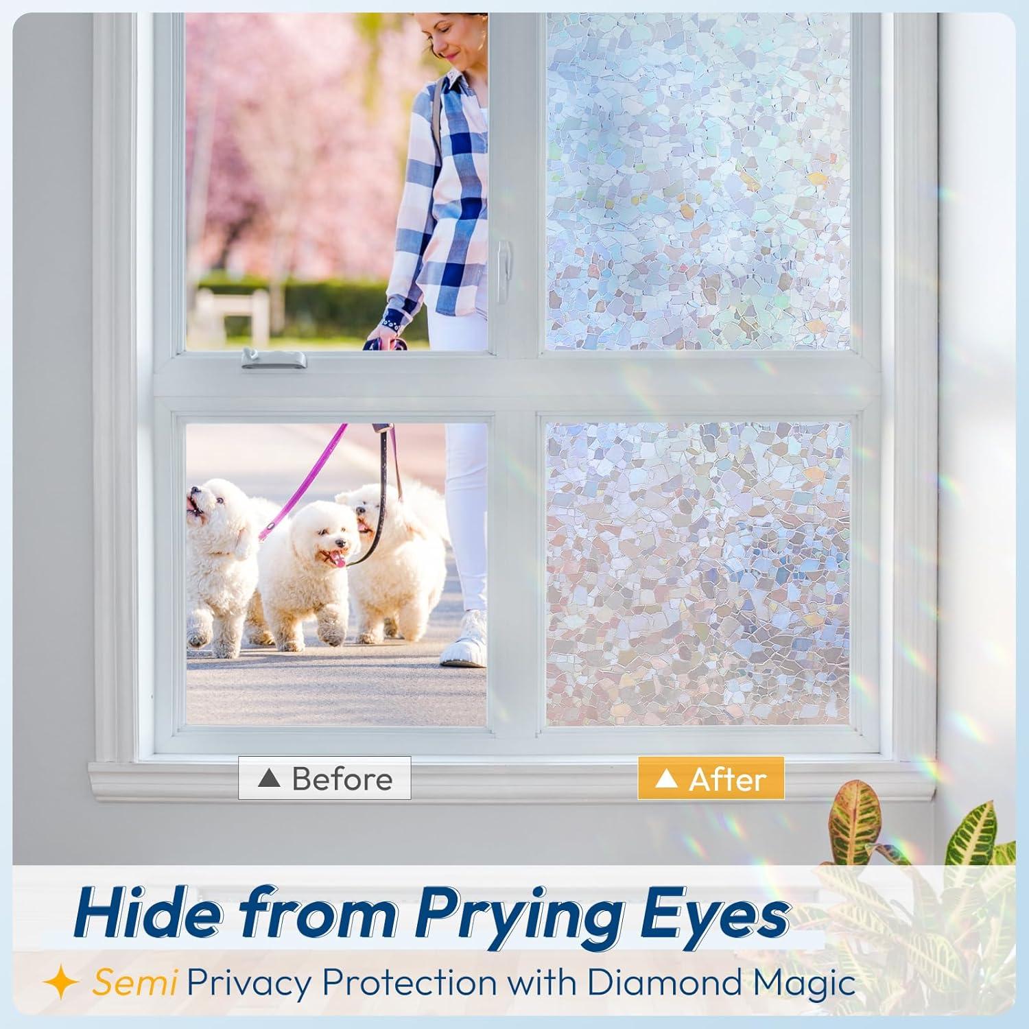 Película de Privacidad Rabbitgoo 44.5x200 cm Vinilo Transparente