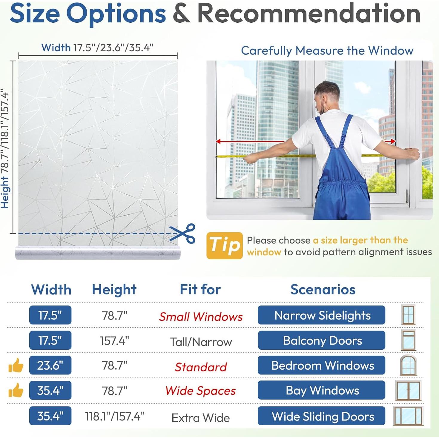 Película de Privacidad Rabbitgoo 44.5x200 cm Vinilo Esmerilado