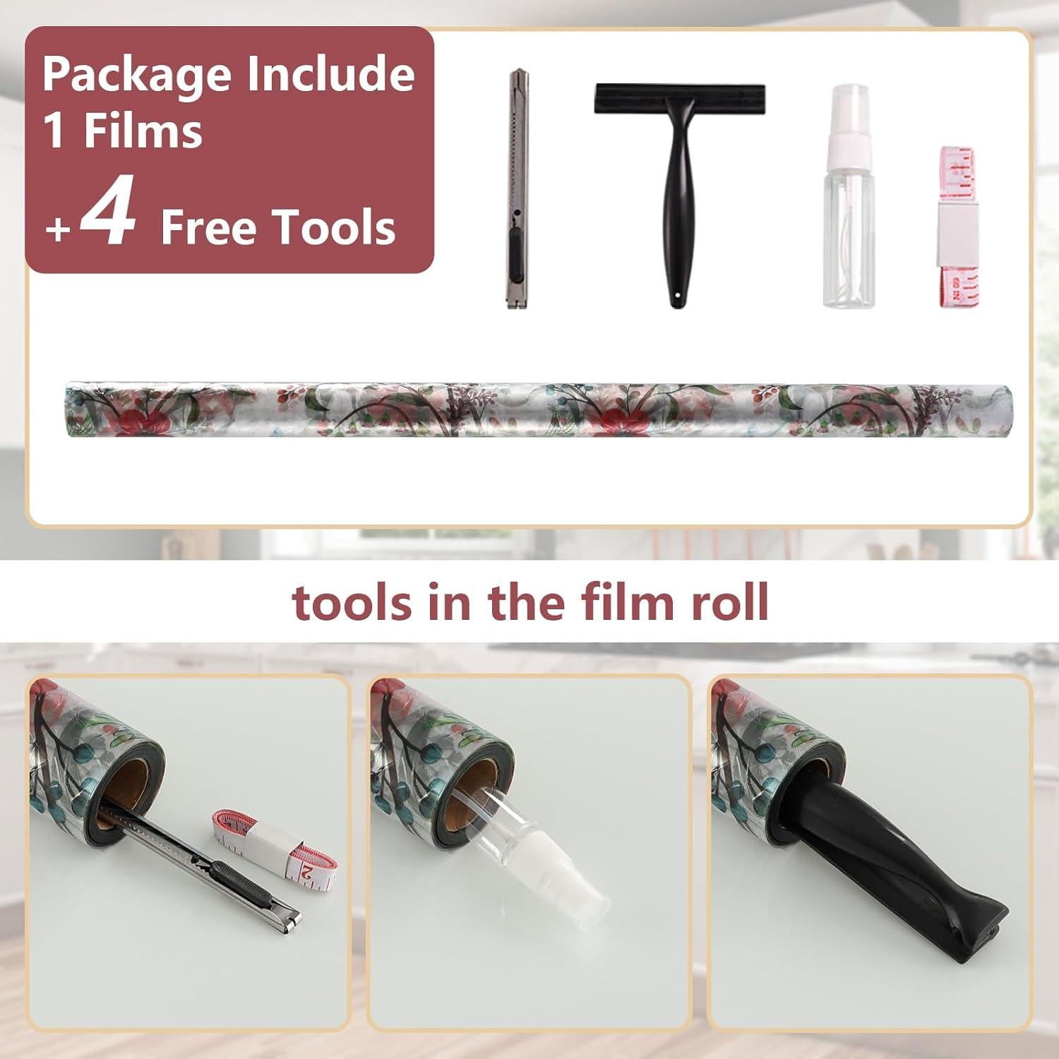 Película de Privacidad NINETREX 44.5x200cm Vinilo UV Flor Galsang