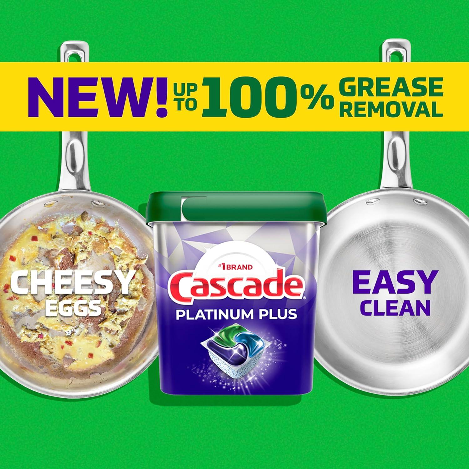 Cápsulas de Lavavajillas Cascade Platinum Plus, 62 Unidades