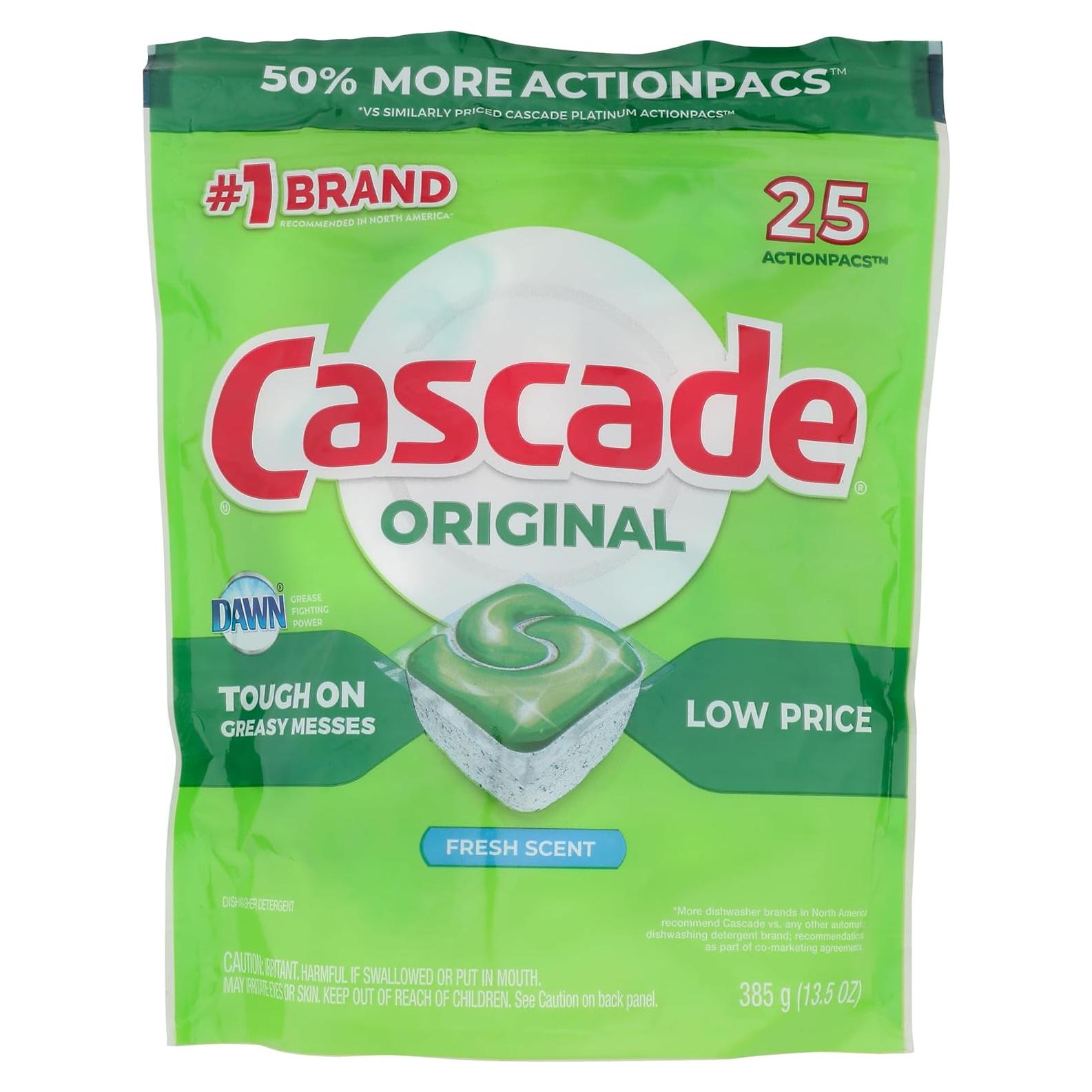 Detergente para Lavavajillas Cascade ActionPacs Aroma Fresco 25 Unidades