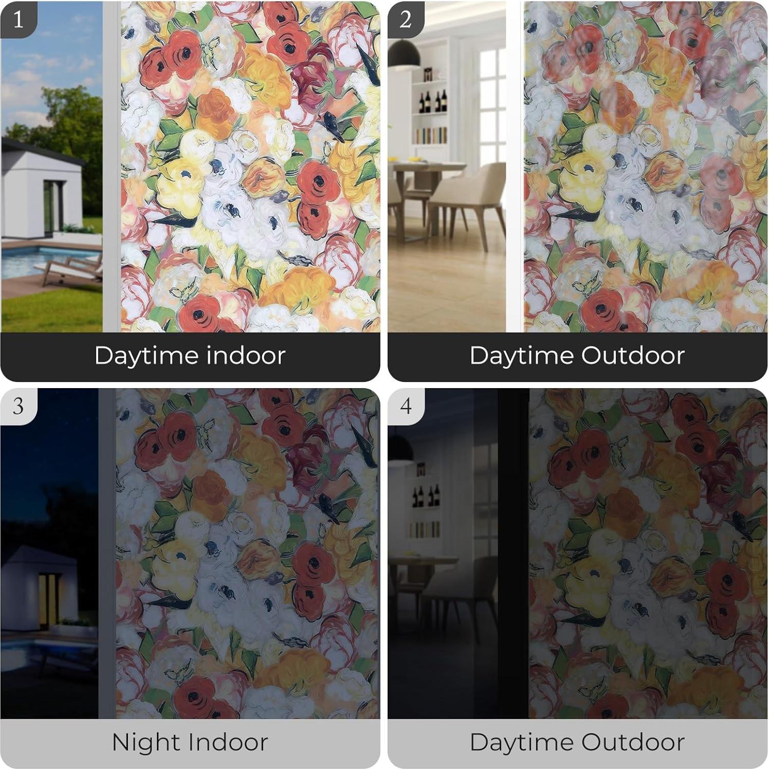 Película de Privacidad para Ventanas ADD.HERES 44.5x200cm Flores