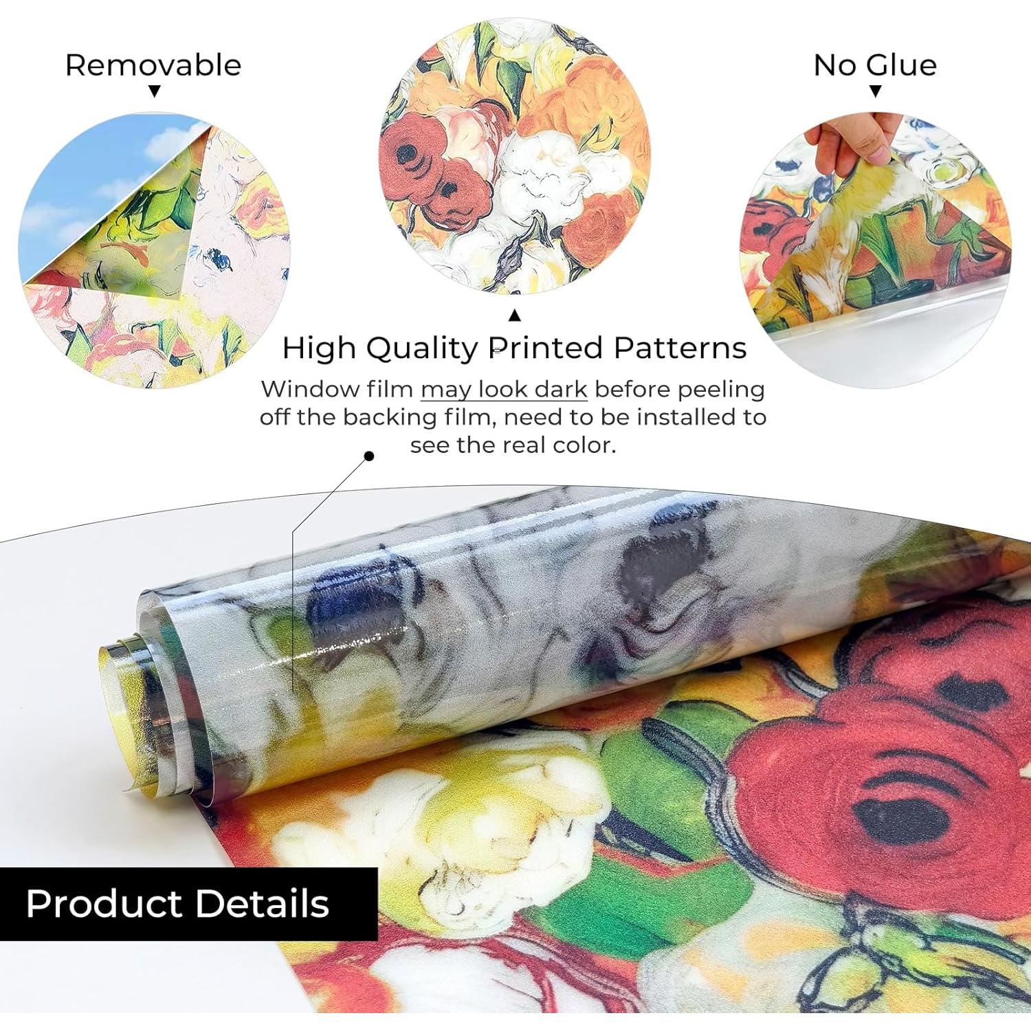 Película de Privacidad para Ventanas ADD.HERES 44.5x200cm Flores