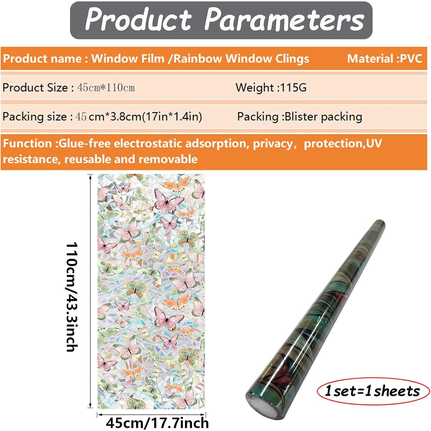 Película de Privacidad WBQMUNY 110x45 cm Vinilo Multicolor