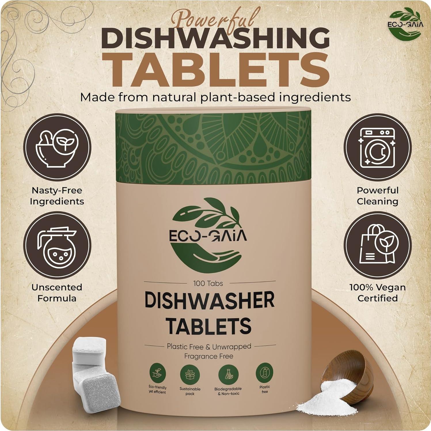 Tabletas ecológicas para lavavajillas Eco-Gaia - 100 unidades