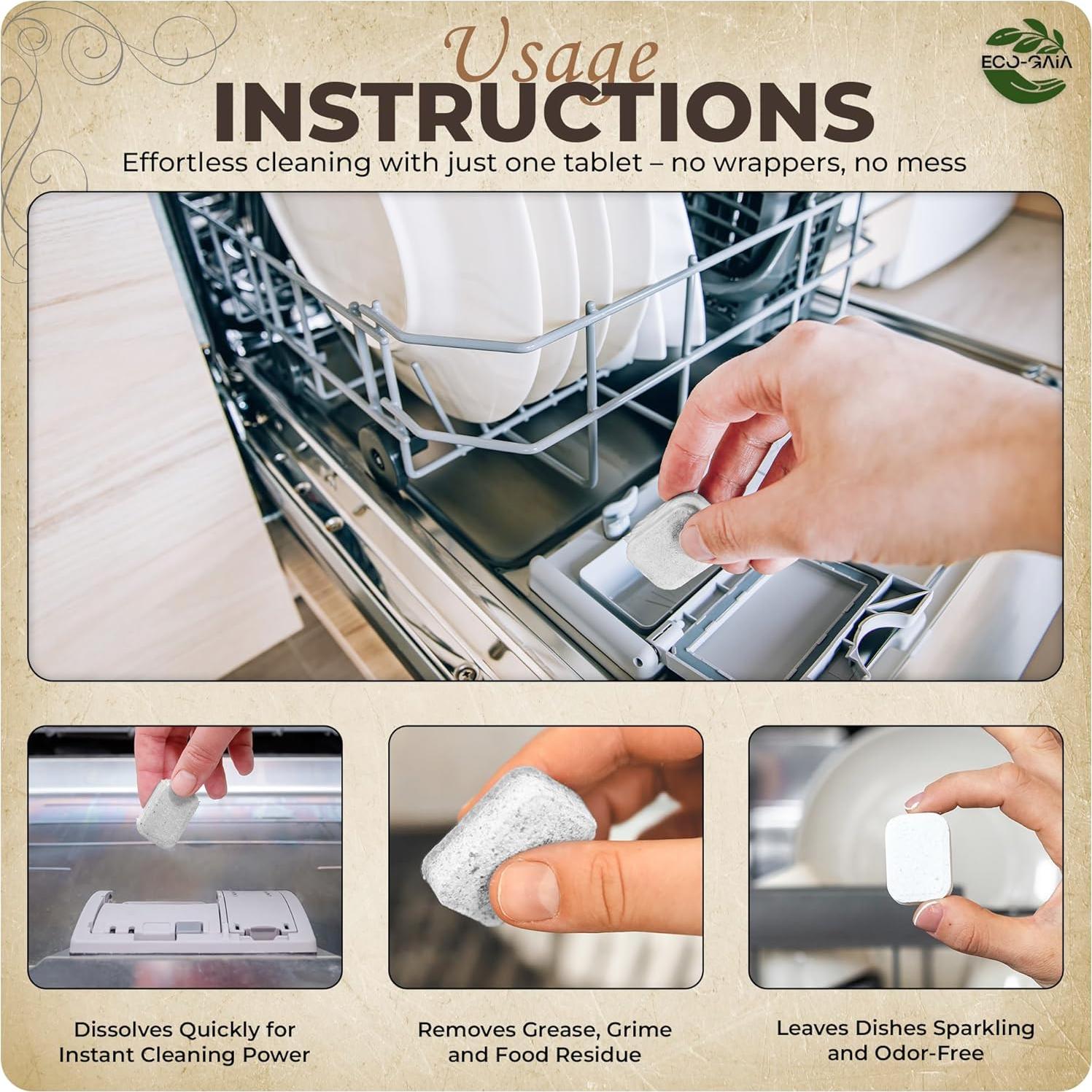 Tabletas ecológicas para lavavajillas Eco-Gaia - 100 unidades