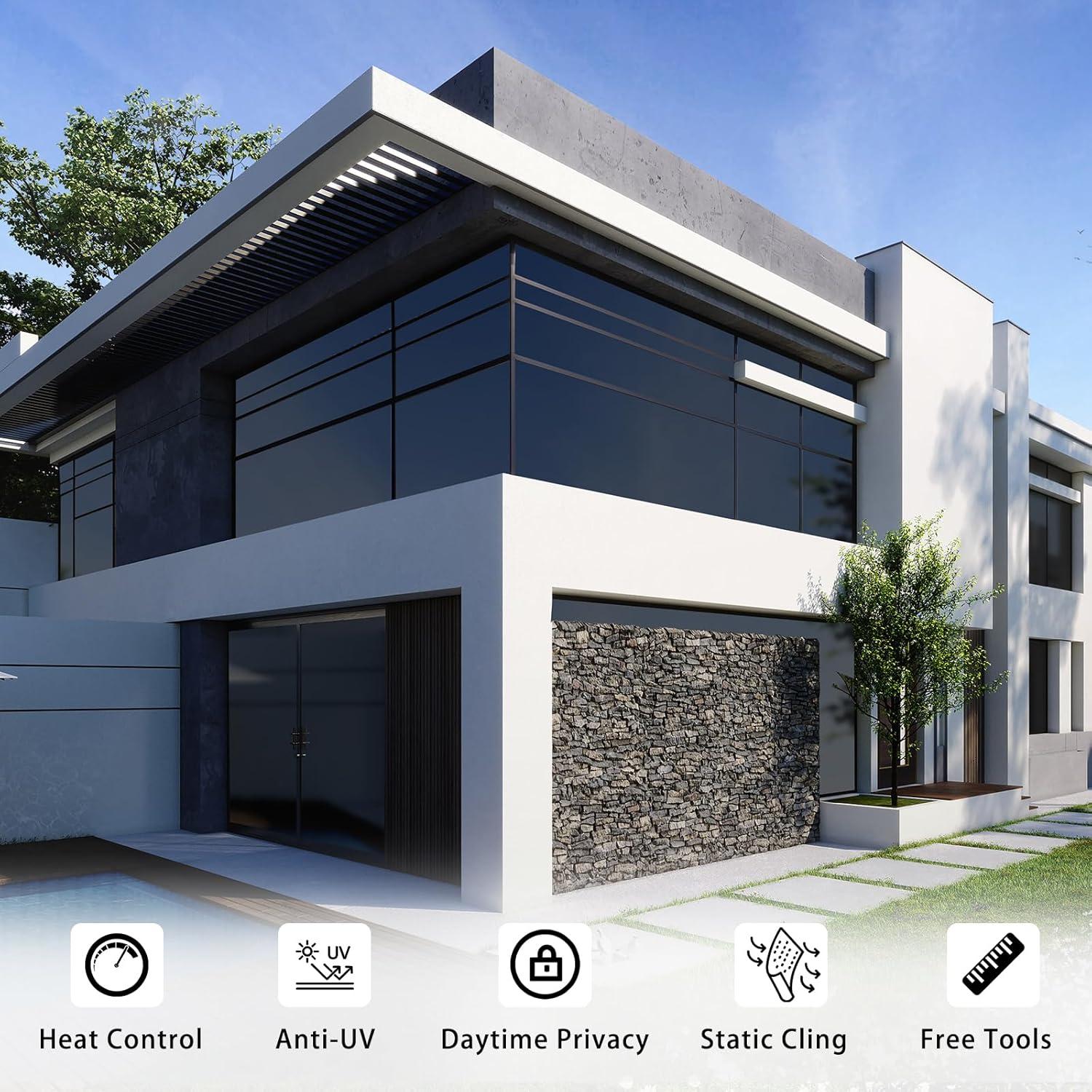 Película de Privacidad para Ventanas ConCus-T 30x200cm Negro