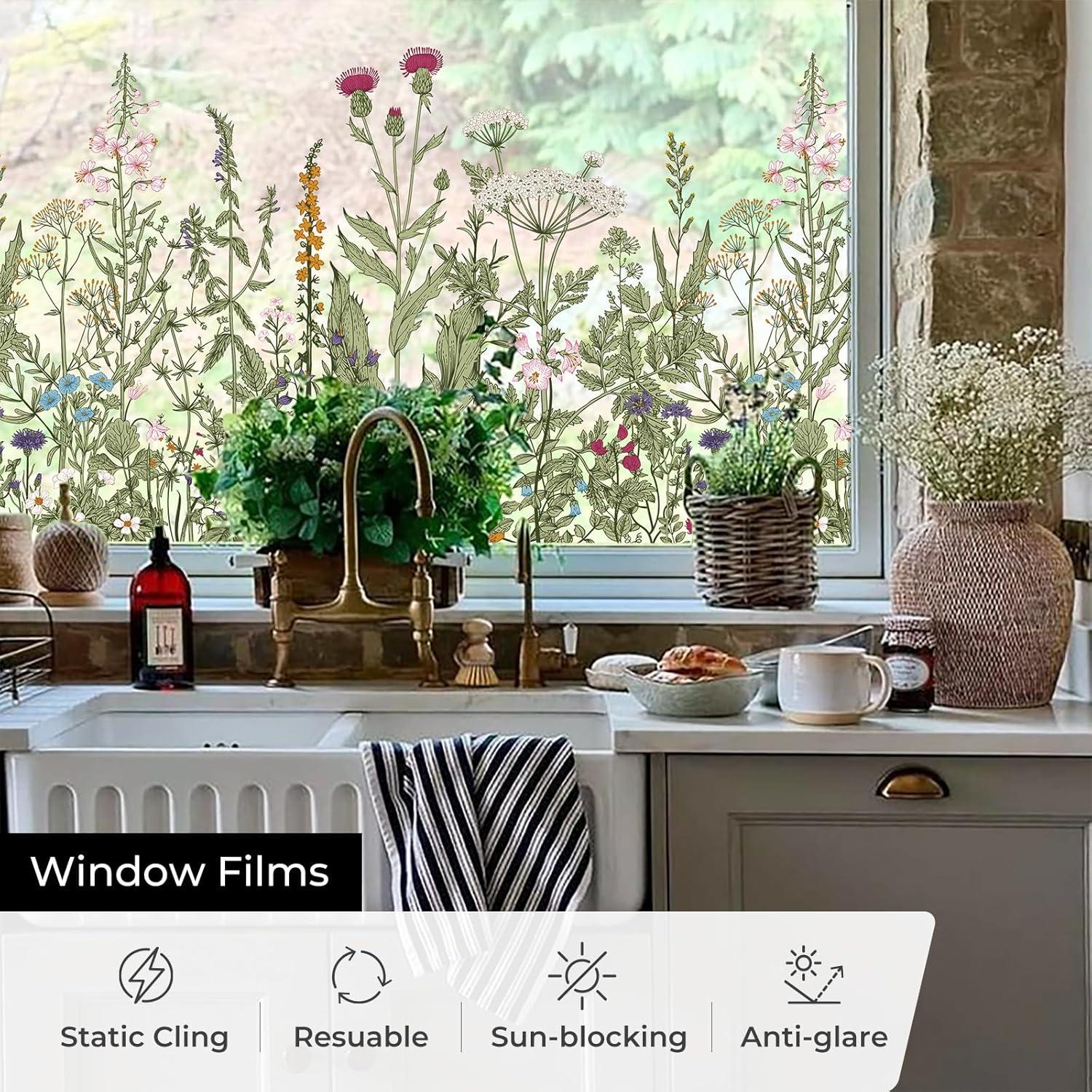 Película de Privacidad para Ventanas ADD.HERES 44.5x200cm Flores