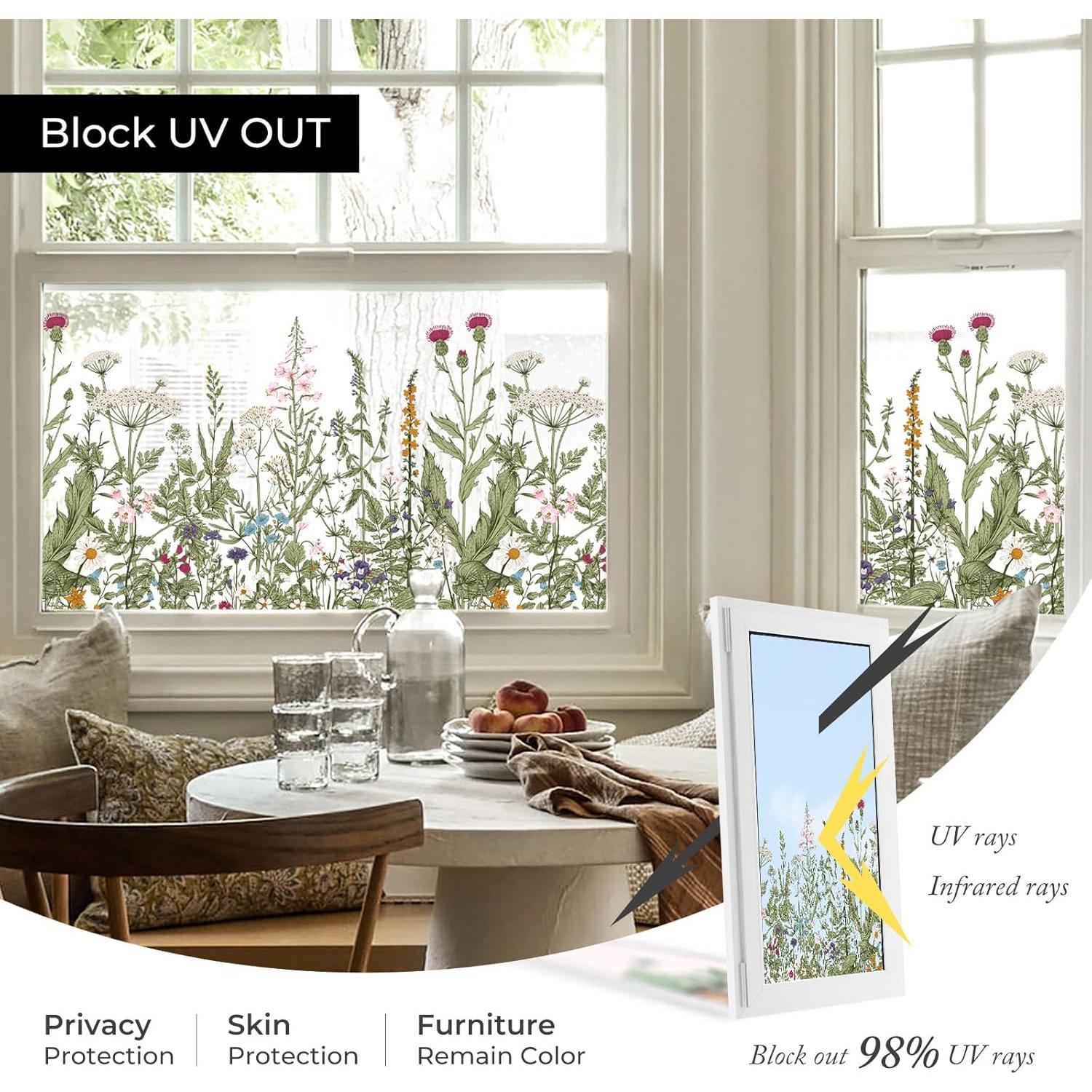 Película de Privacidad para Ventanas ADD.HERES 44.5x200cm Flores