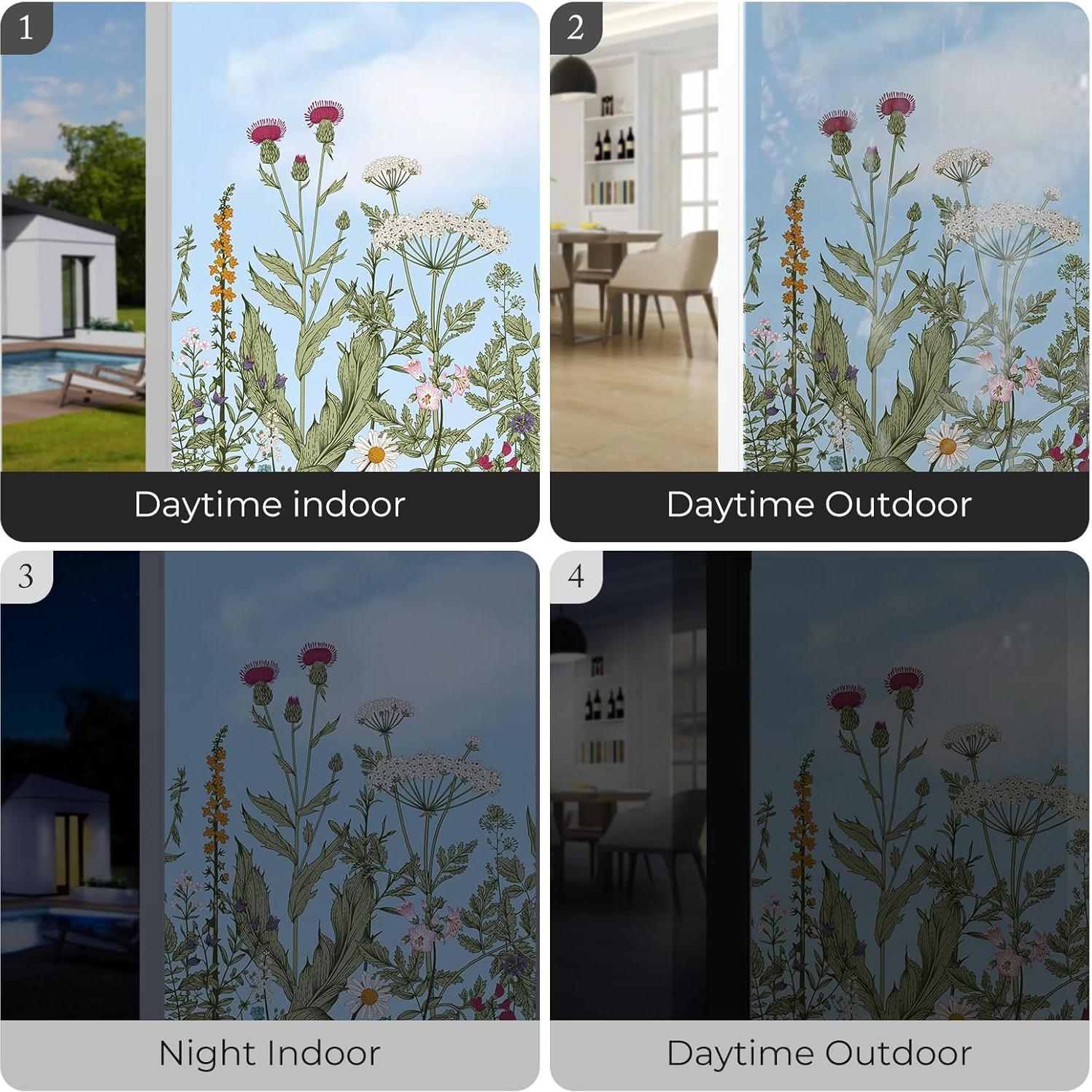 Película de Privacidad para Ventanas ADD.HERES 44.5x200cm Flores