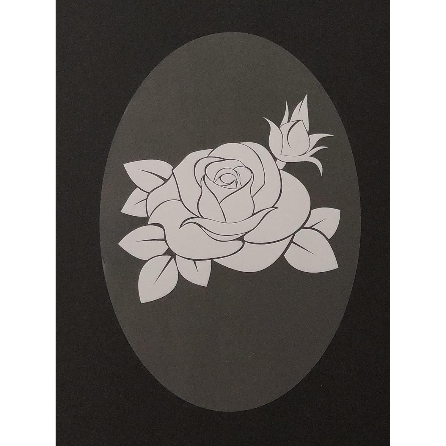 Vinilo Decorativo DCentral Rosa Grabado 20x30 cm Reutilizable