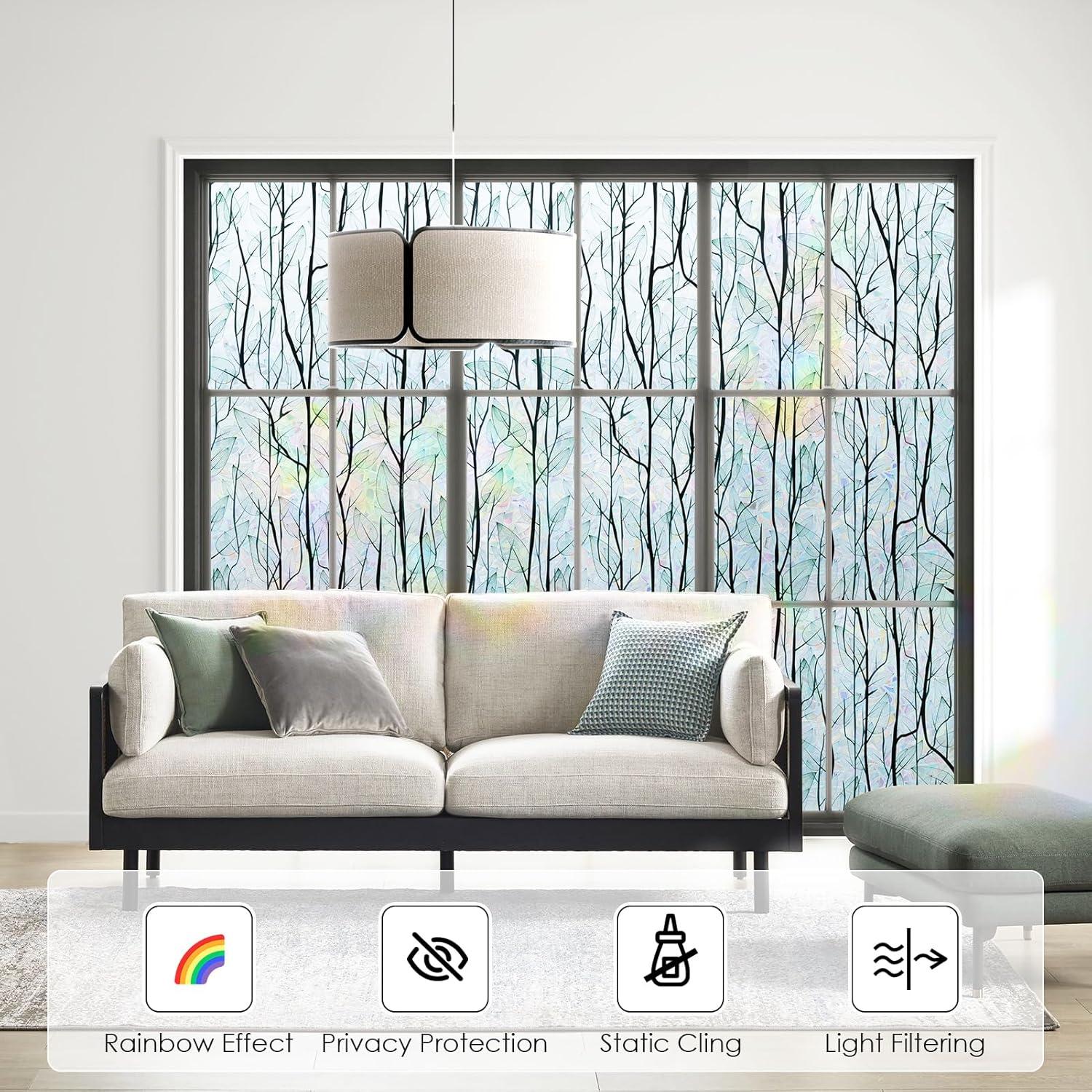 Película de Ventana DKTIE Arcoíris 0.09m² Vinilo Fácil Instalación