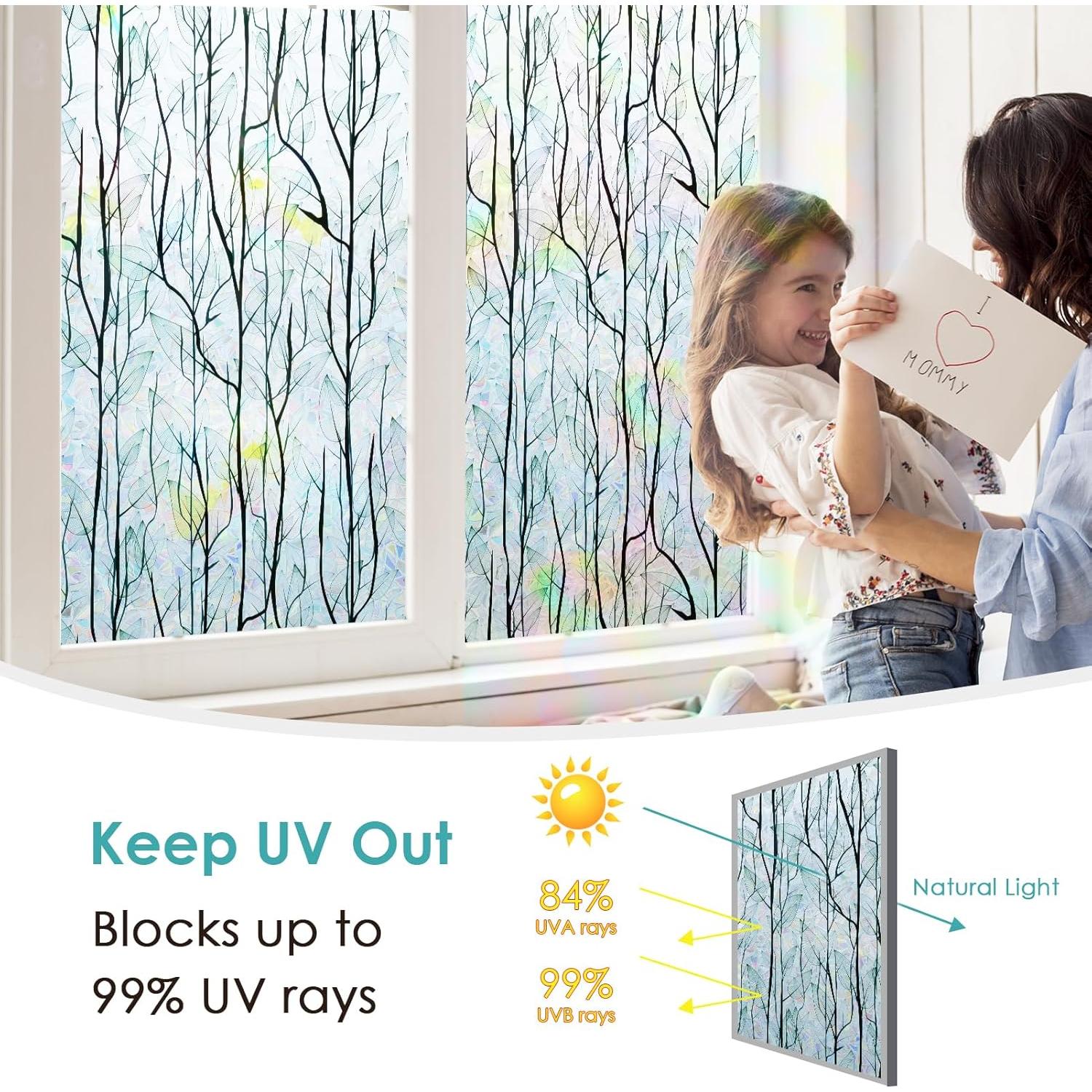 Película de Ventana DKTIE Arcoíris 0.09m² Vinilo Fácil Instalación