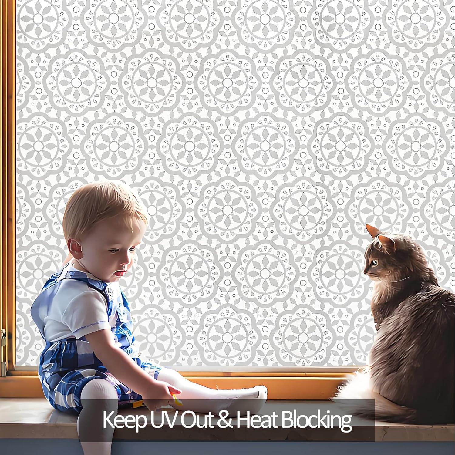 Película de Privacidad ZHMRROAD 44.5x200 cm Bloqueo UV Decorativa