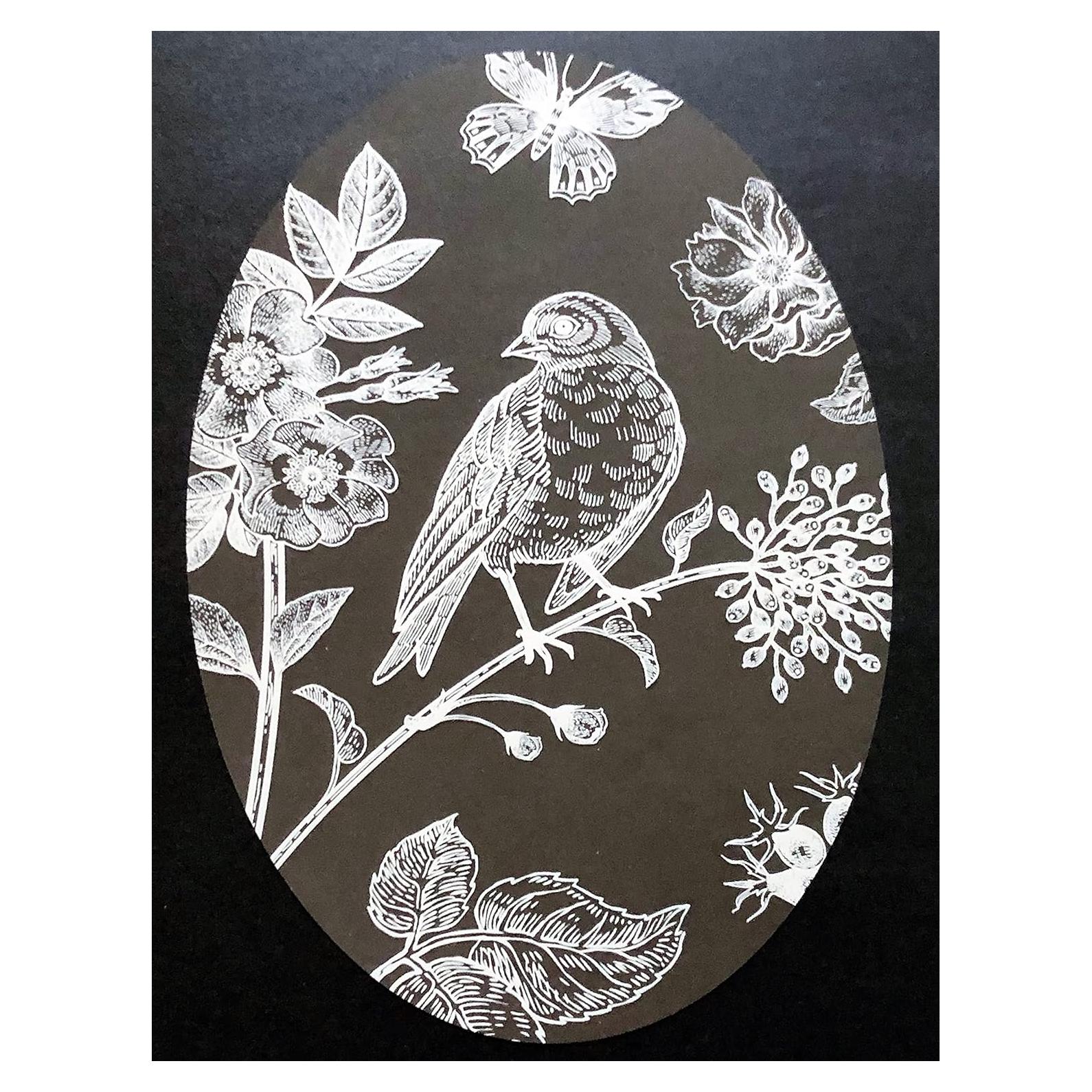 Vinilo Decorativo DCentral Pájaro y Mariposa 20x30 cm