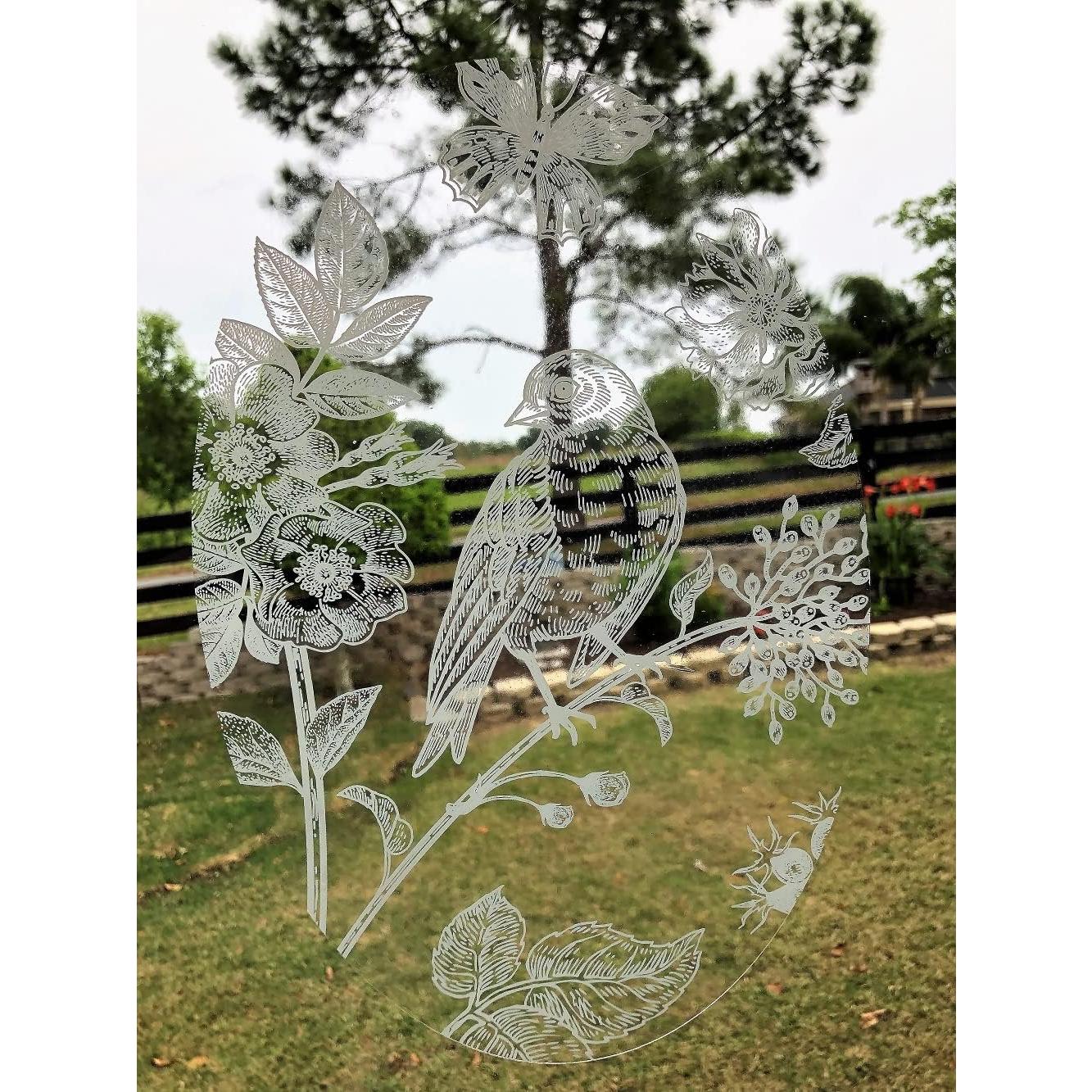 Vinilo Decorativo DCentral Pájaro y Mariposa 20x30 cm