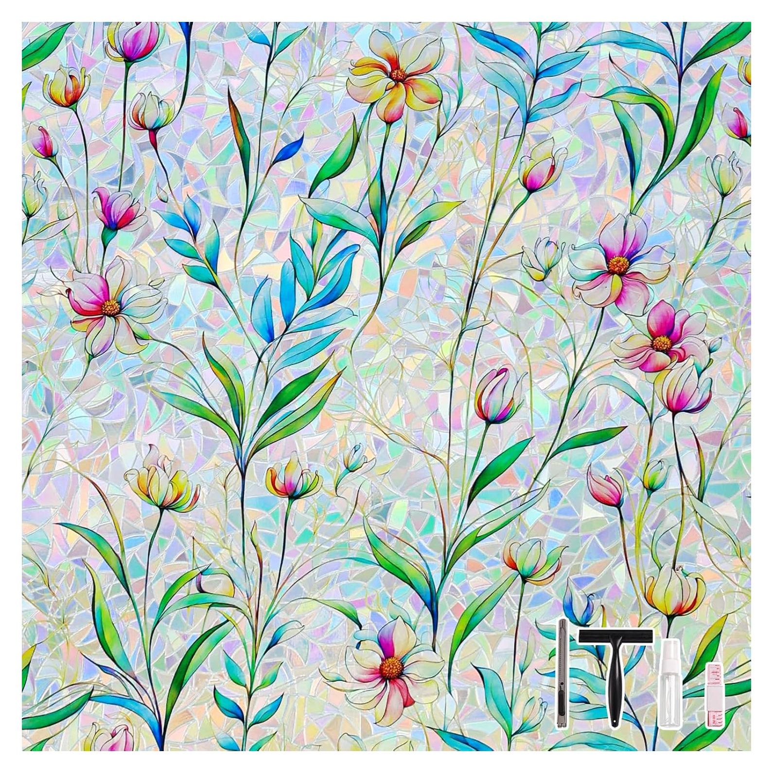 Película de Privacidad LEMON CLOUD 44.5x200 cm Floral Azul