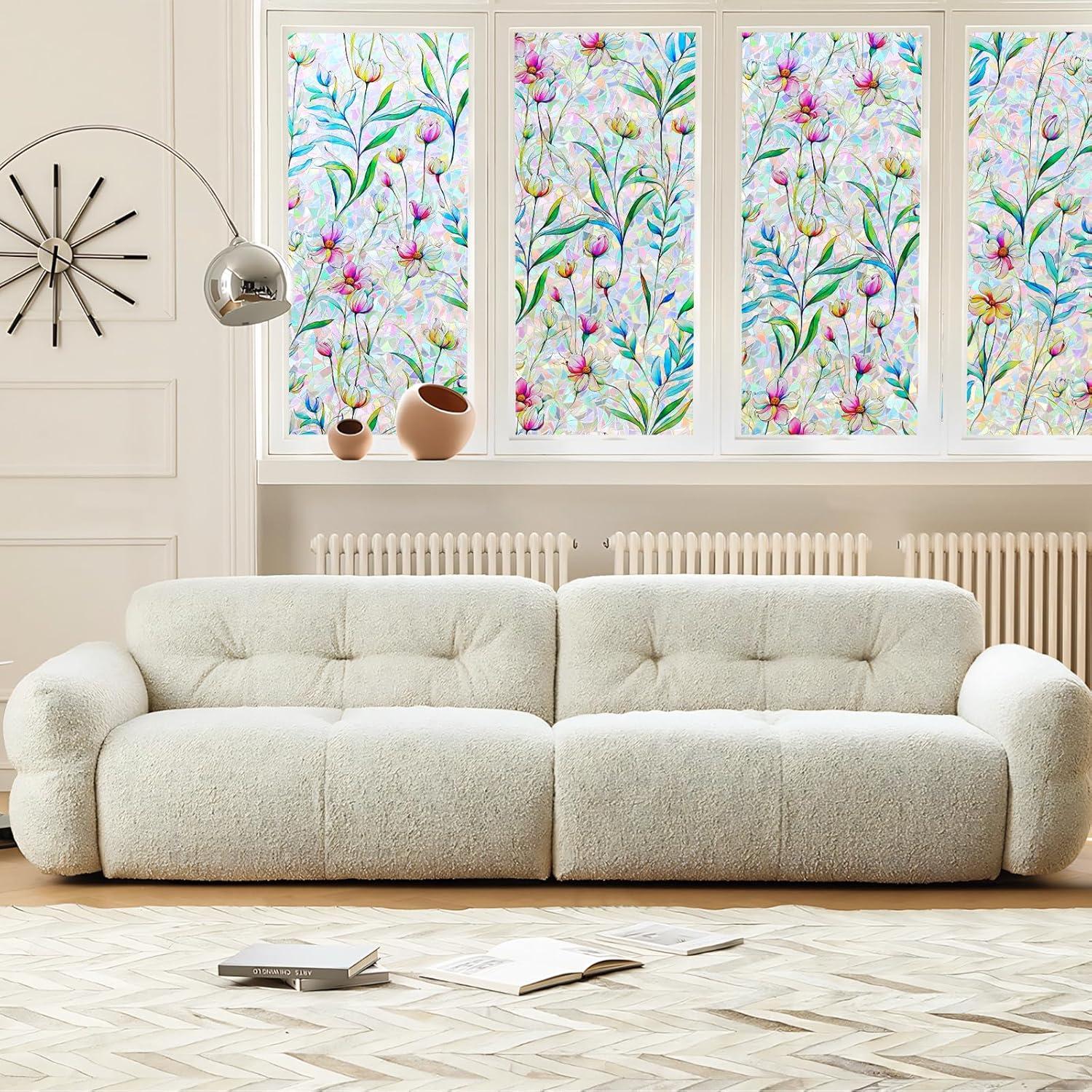 Película de Privacidad LEMON CLOUD 44.5x200 cm Floral Azul