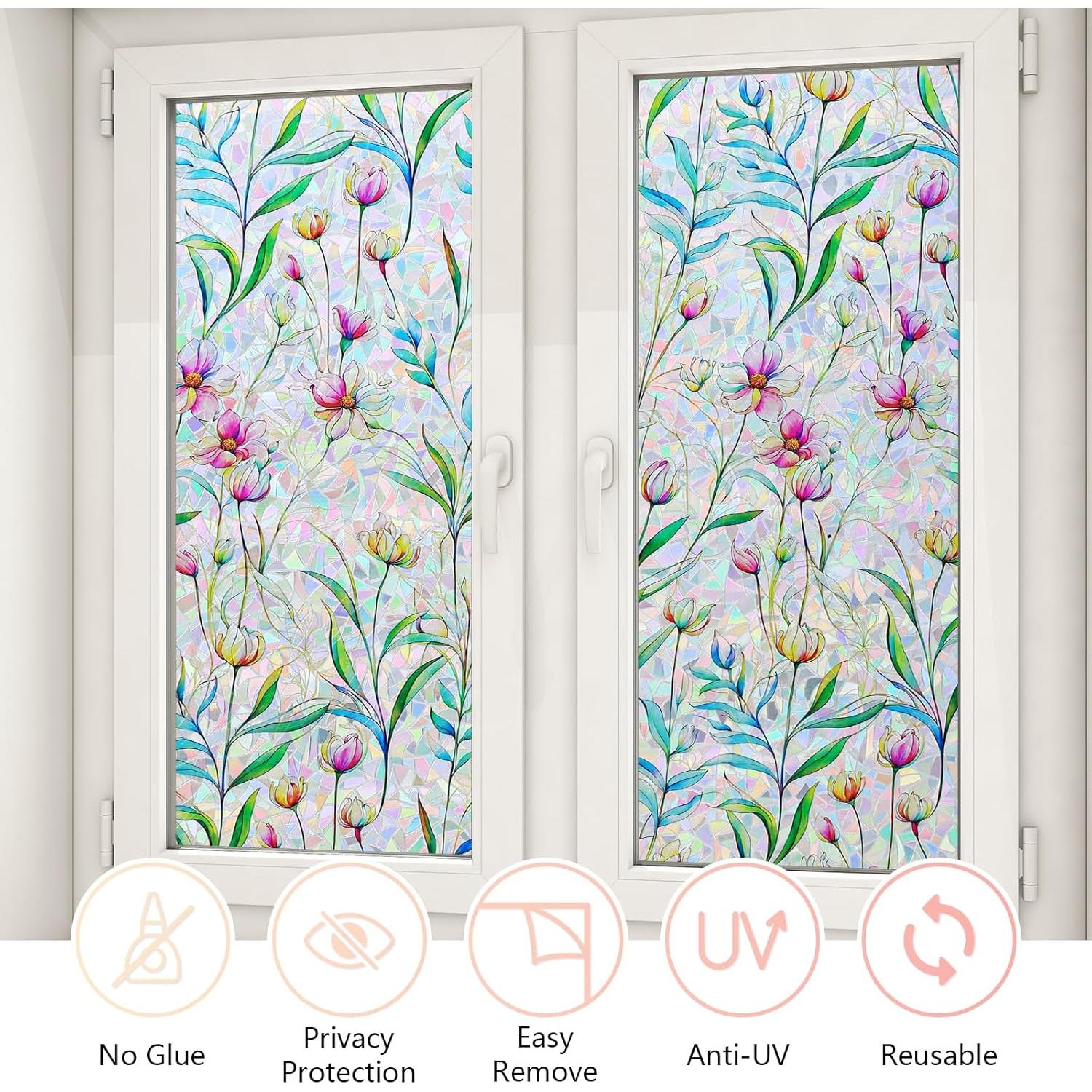 Película de Privacidad LEMON CLOUD 44.5x200 cm Floral Azul