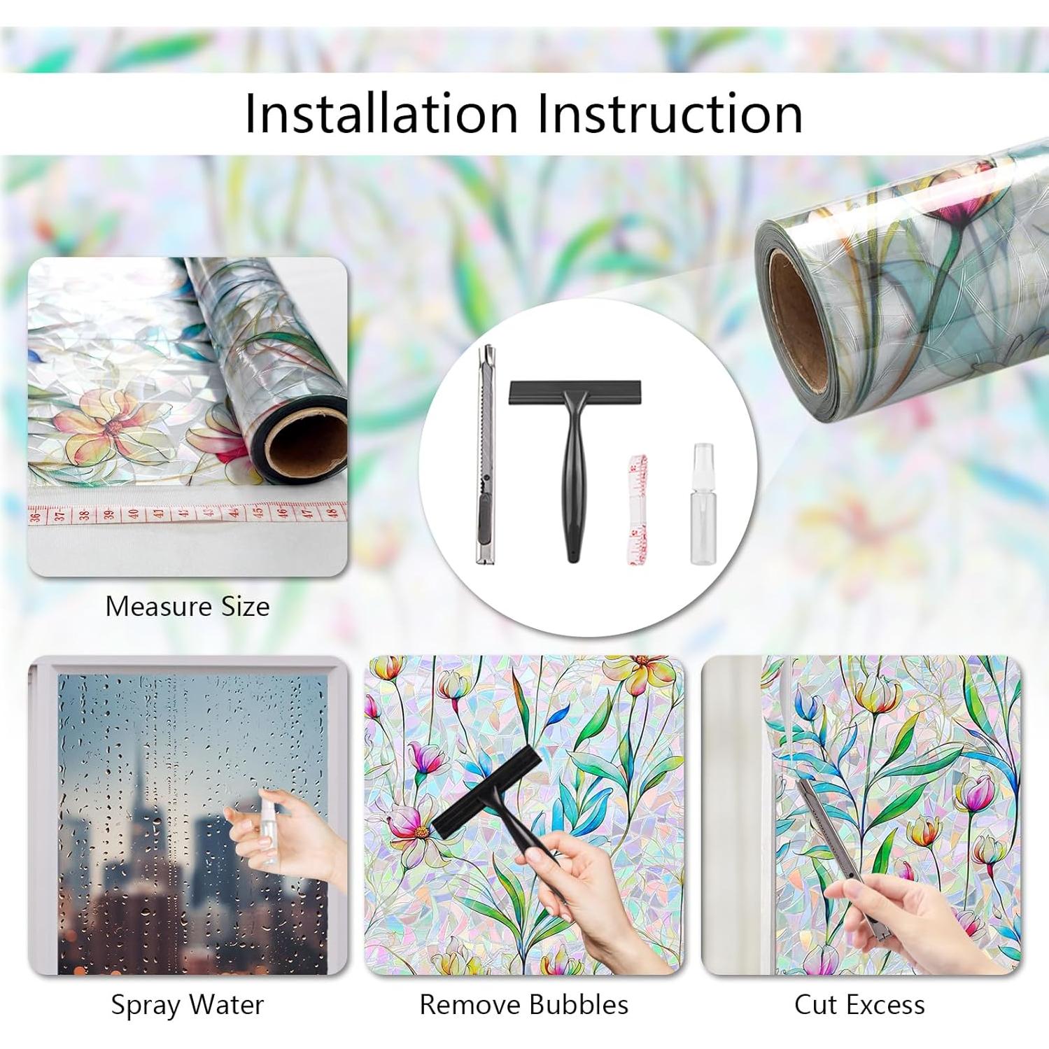 Película de Privacidad LEMON CLOUD 44.5x200 cm Floral Azul