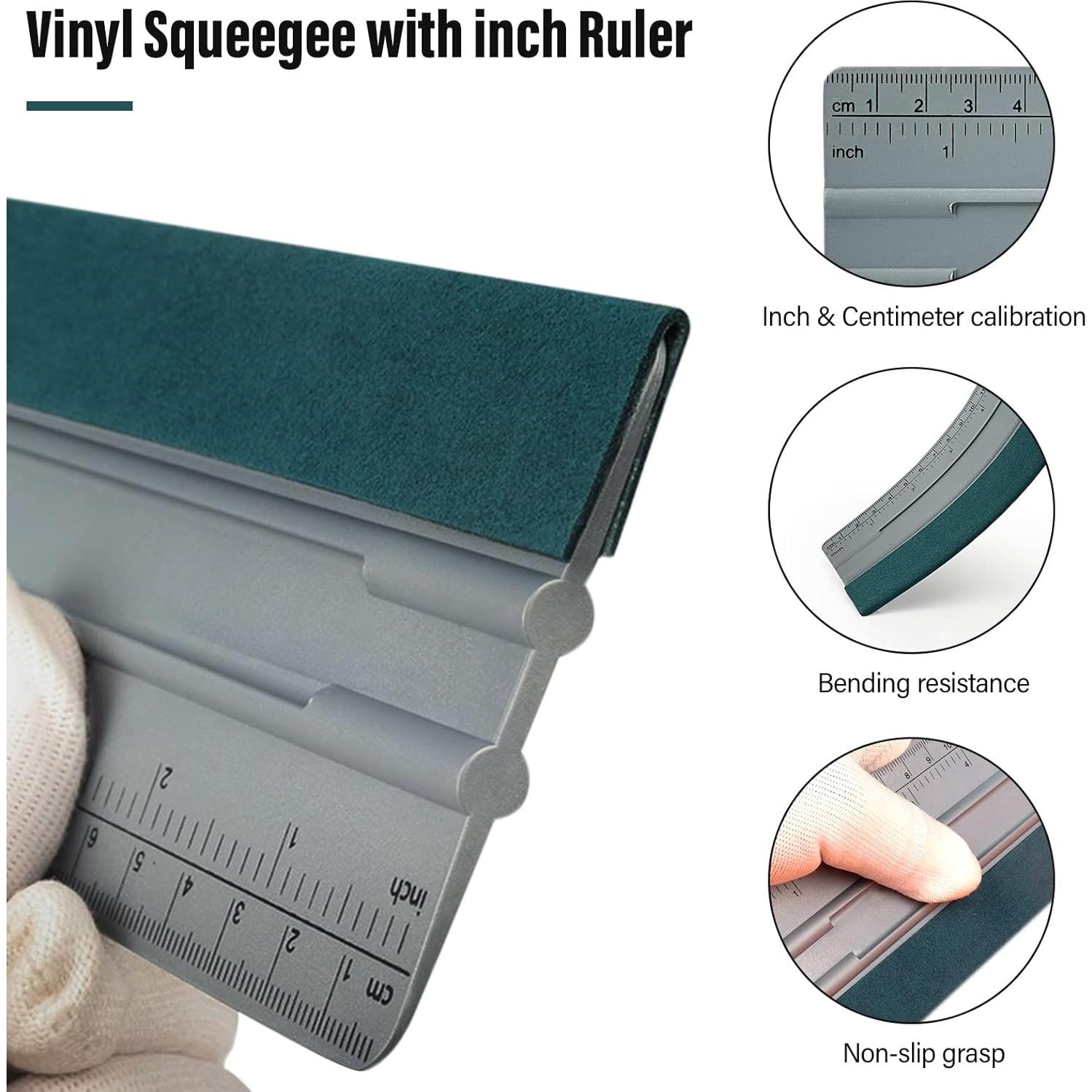 Raspador de Fieltro FOSHIO 30cm con Regla 12" para Vinilo