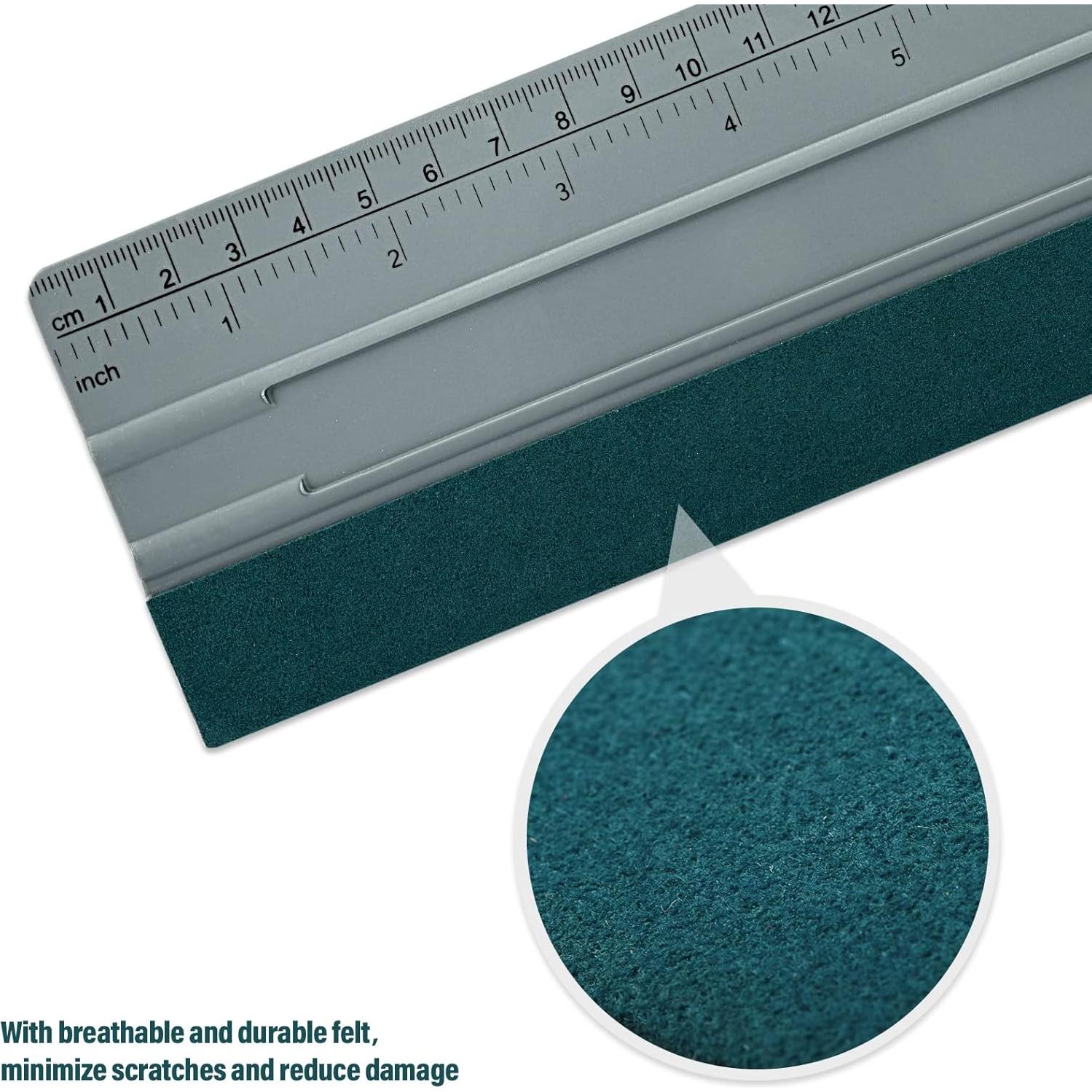 Raspador de Fieltro FOSHIO 30cm con Regla 12" para Vinilo